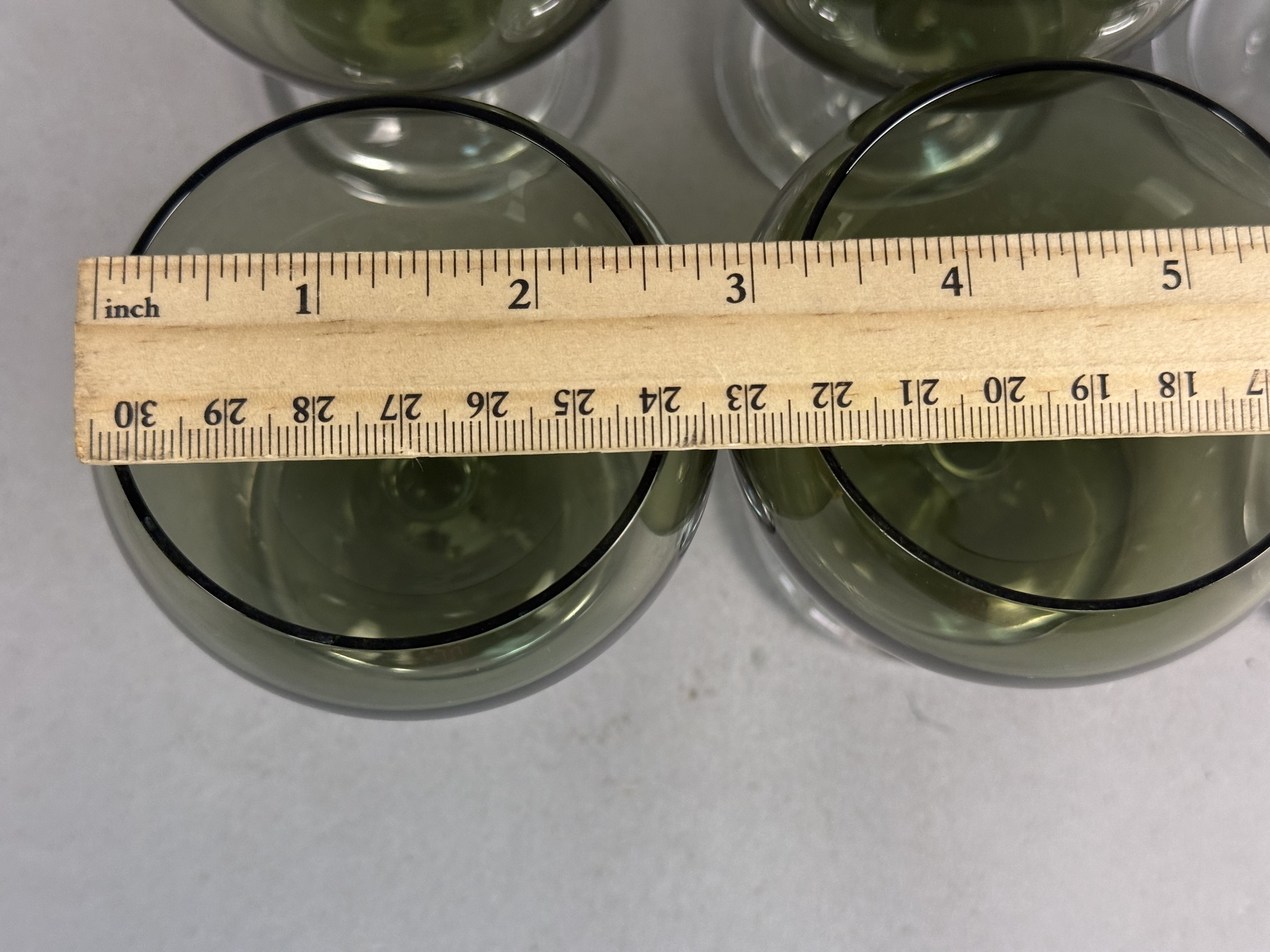 Fostoria Smoke Green Glass Goblets