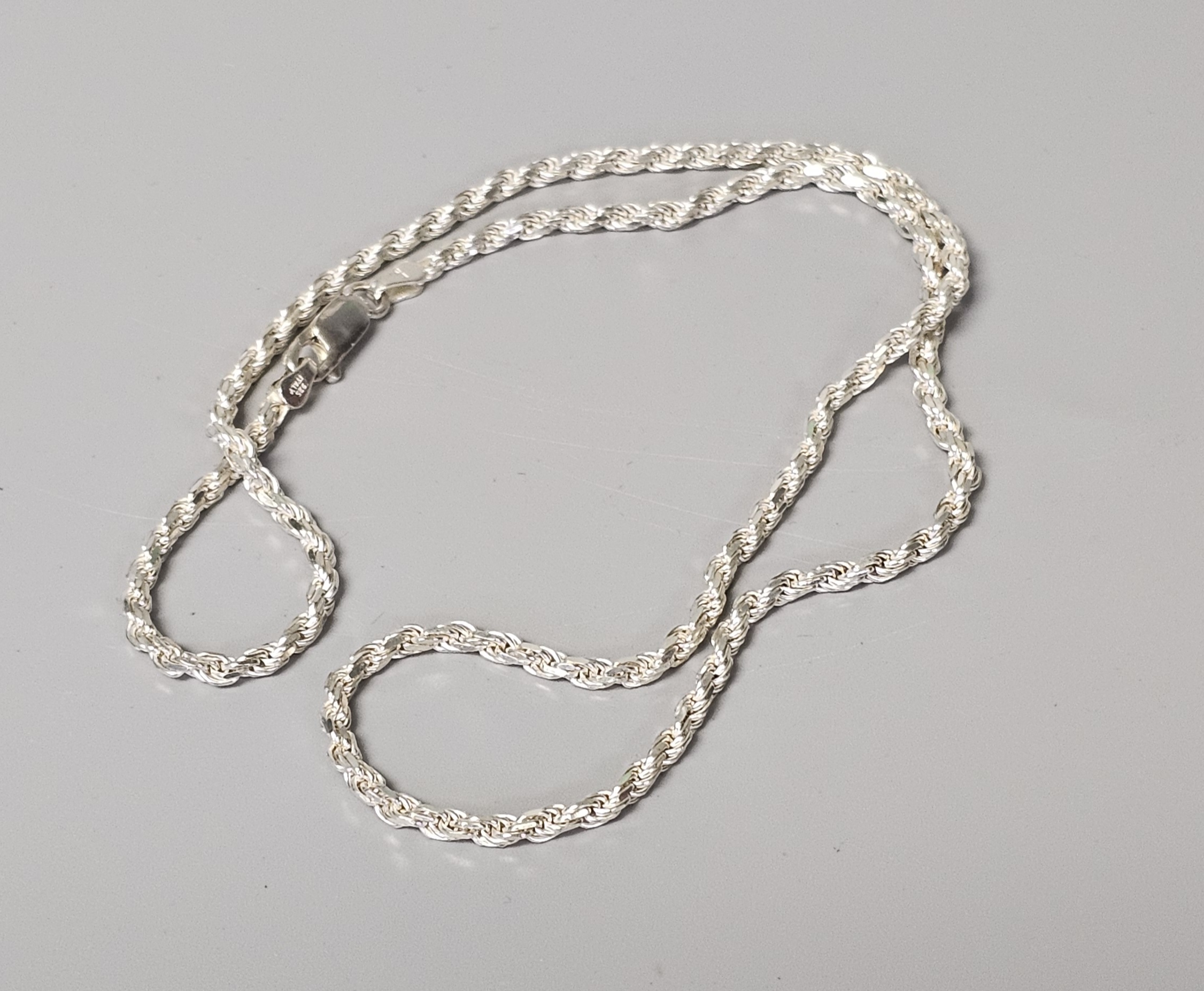 Italy Sterling Rope Chain Necklace 11.6 Grams
