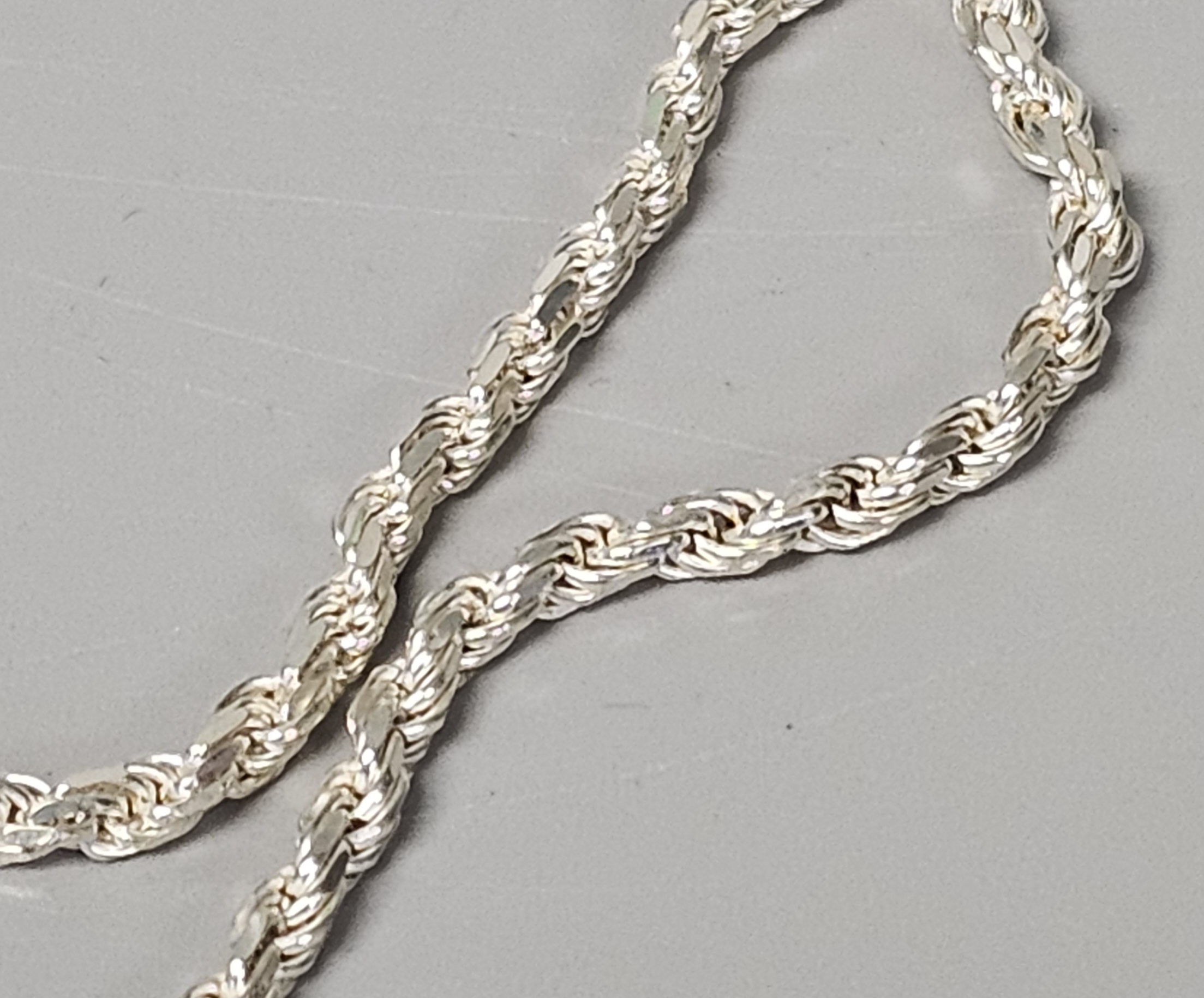 Italy Sterling Rope Chain Necklace 11.6 Grams
