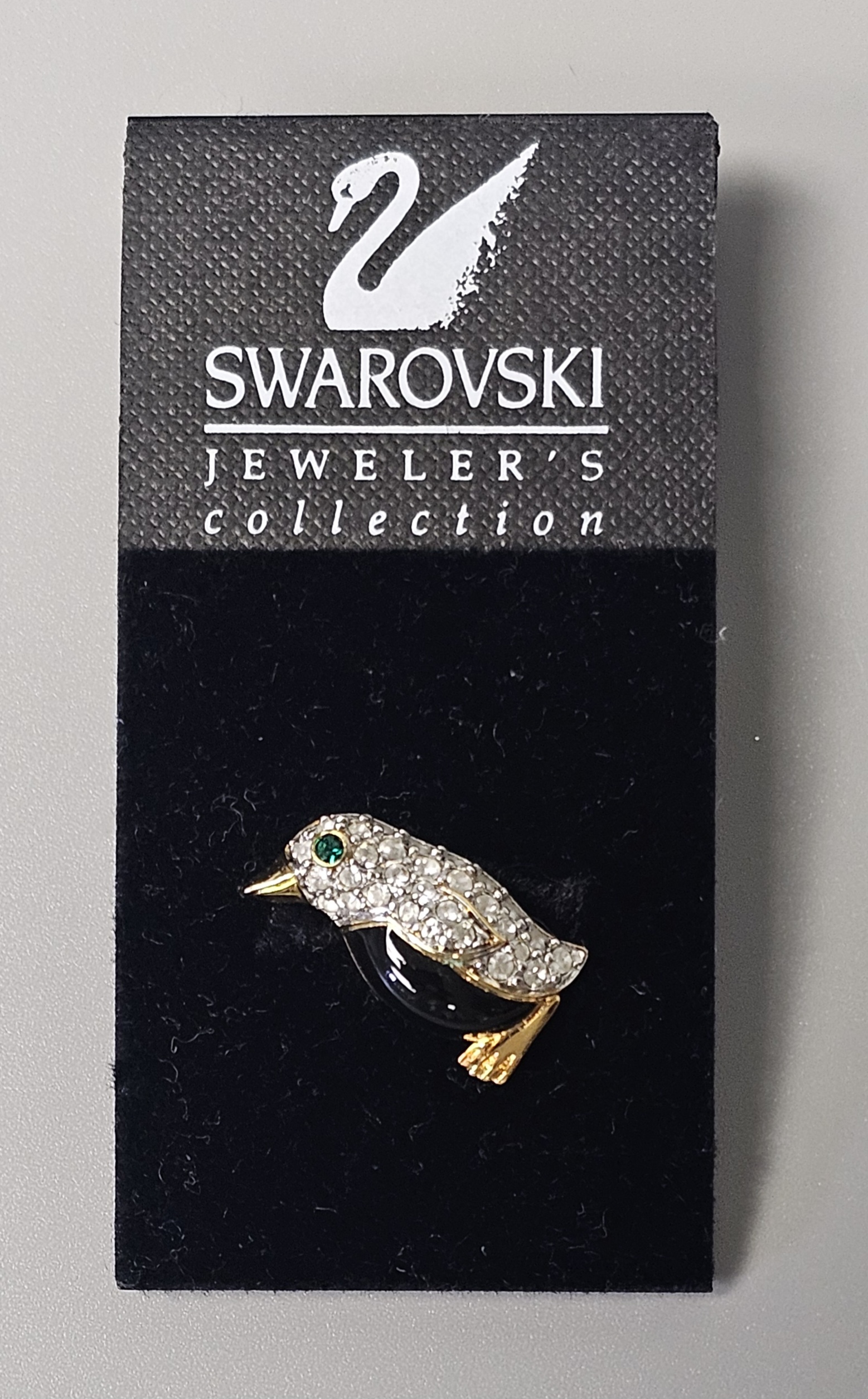 Swarovski Gold-Tone Crystal Penguin Pin