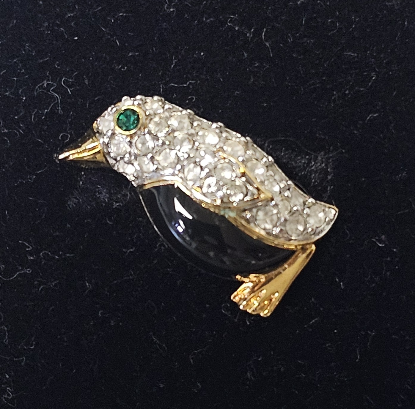 Swarovski Gold-Tone Crystal Penguin Pin