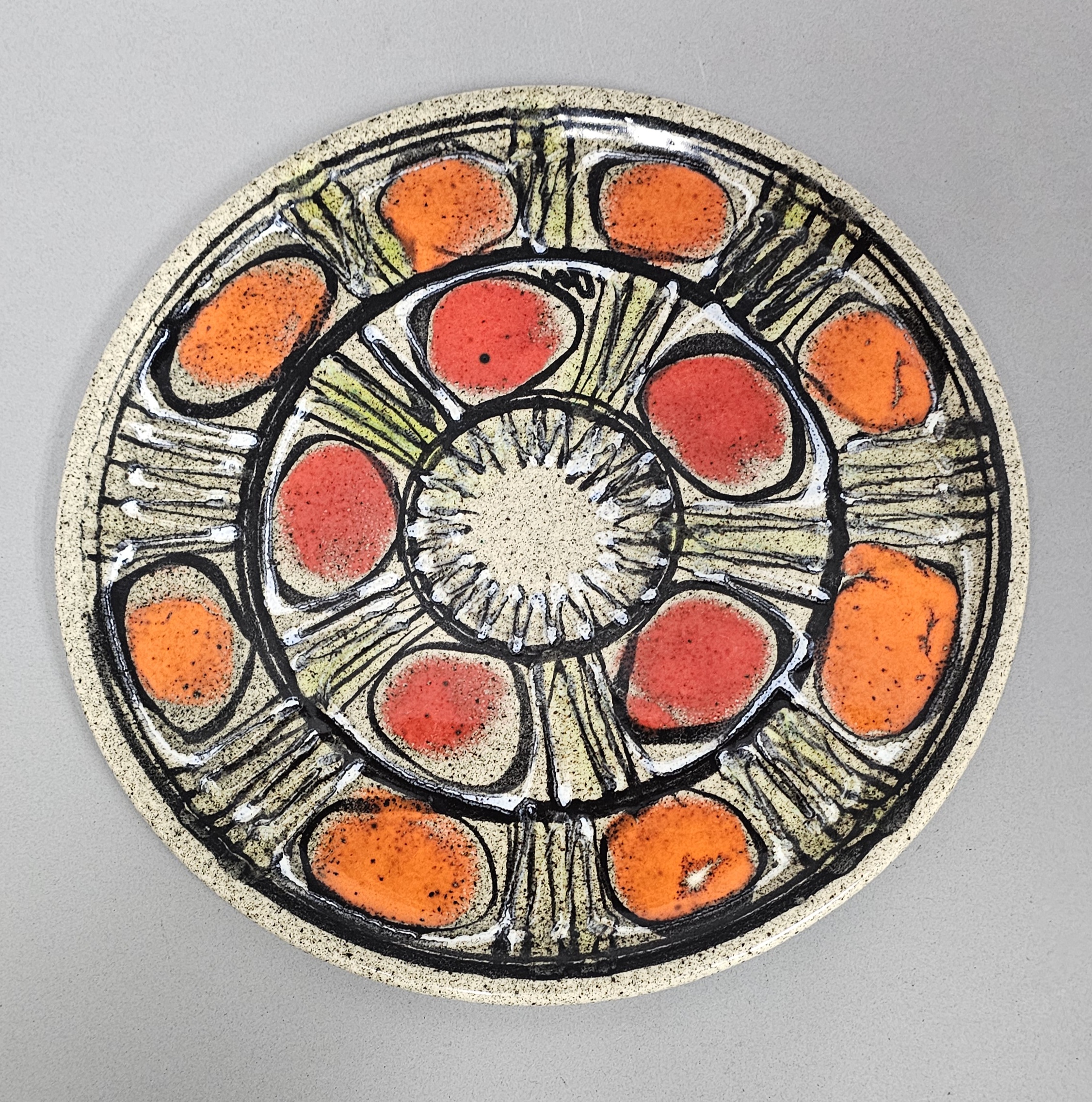 Speckled Earthenware Hand-Painted Rooster Pipkin & Plate