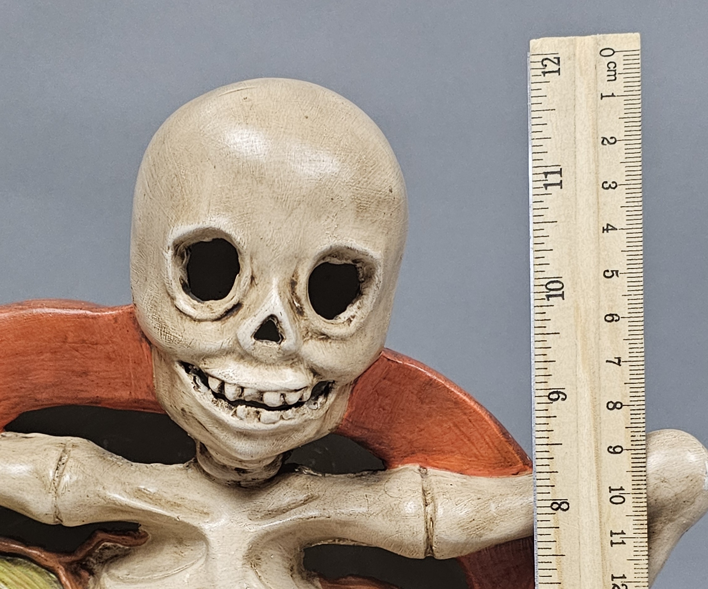 Hand-Painted Ceramic Skeleton Pumpkin Jar