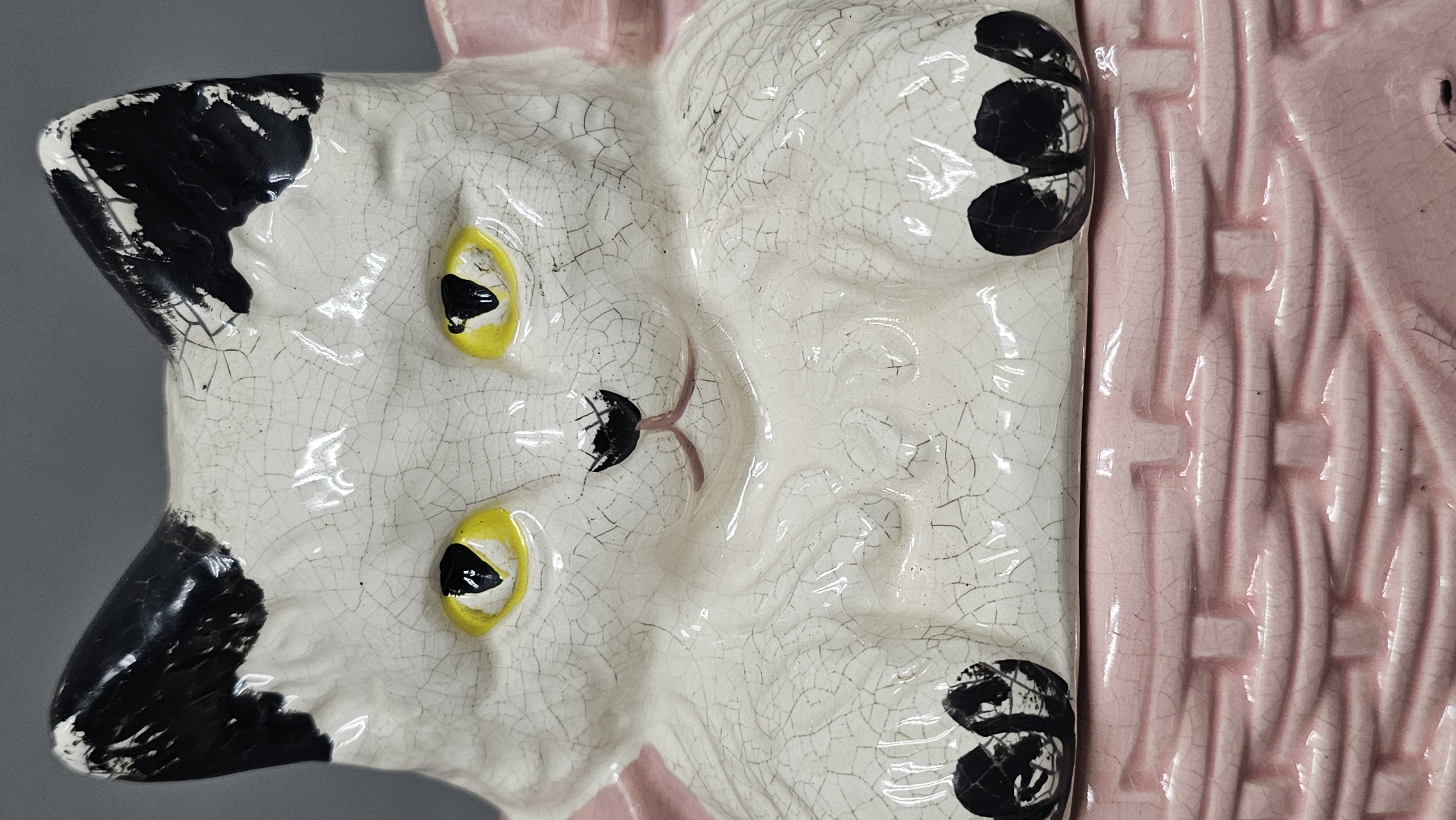McCoy Ceramic Kitty Cat Basket Cookie Jar