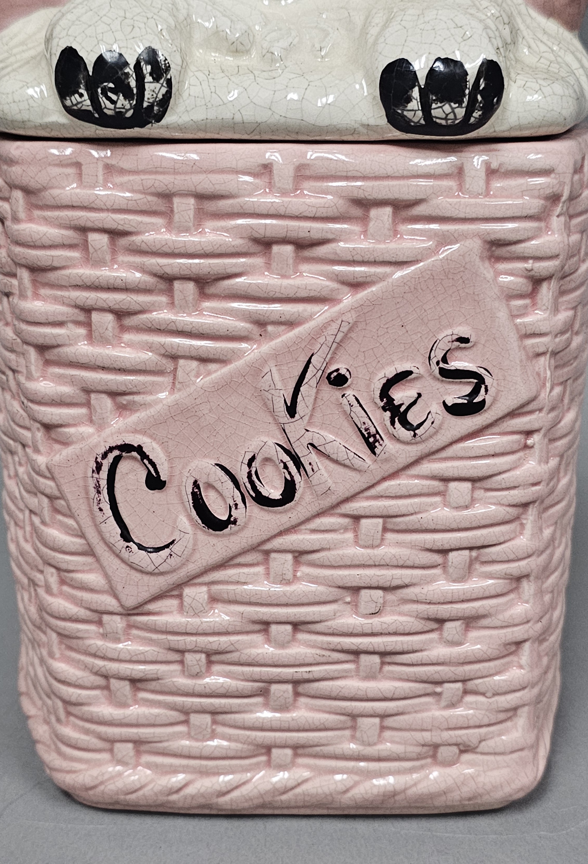 McCoy Ceramic Kitty Cat Basket Cookie Jar
