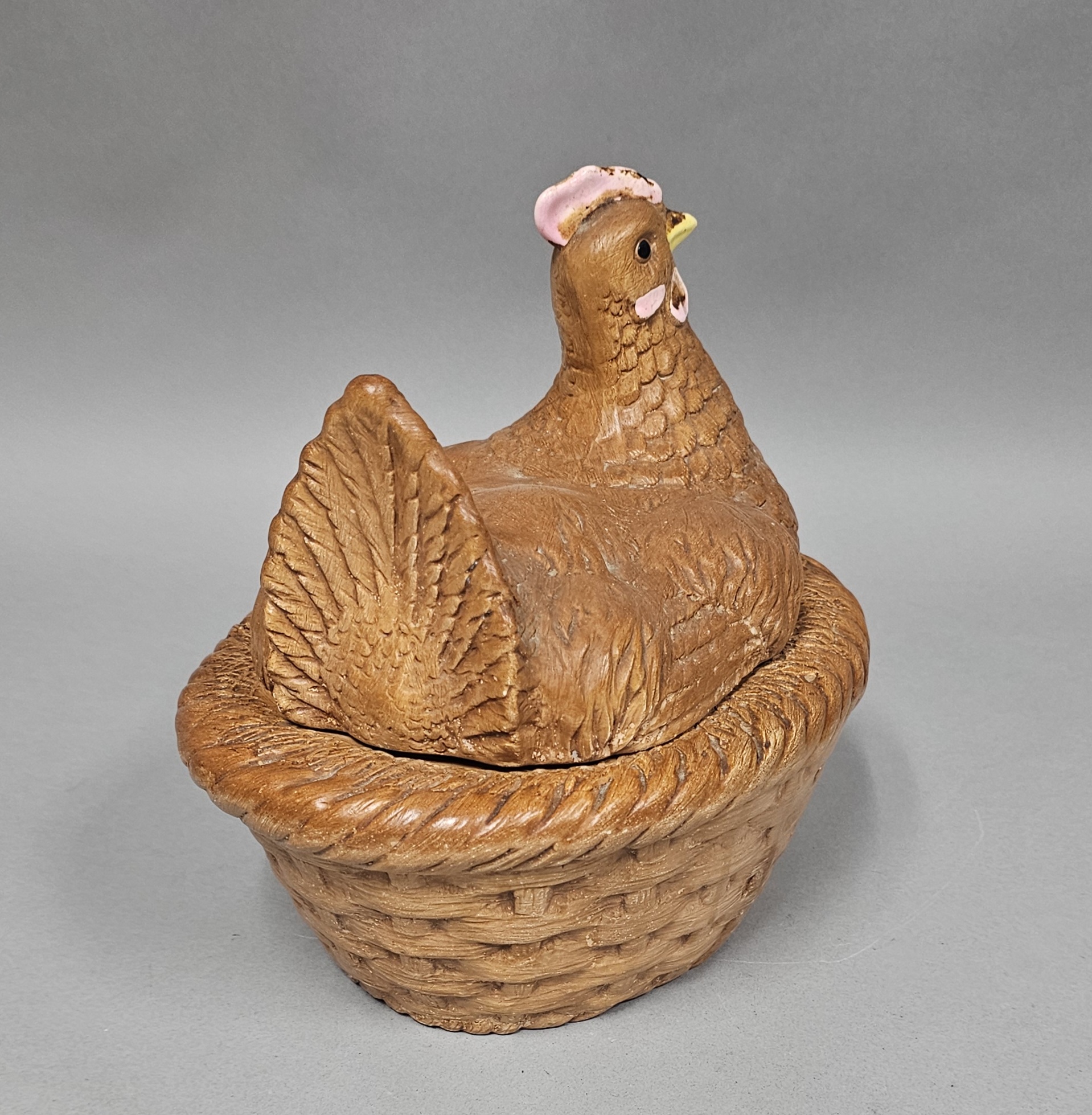 Hirsch Mfg Figural Ceramic Hen on Nest