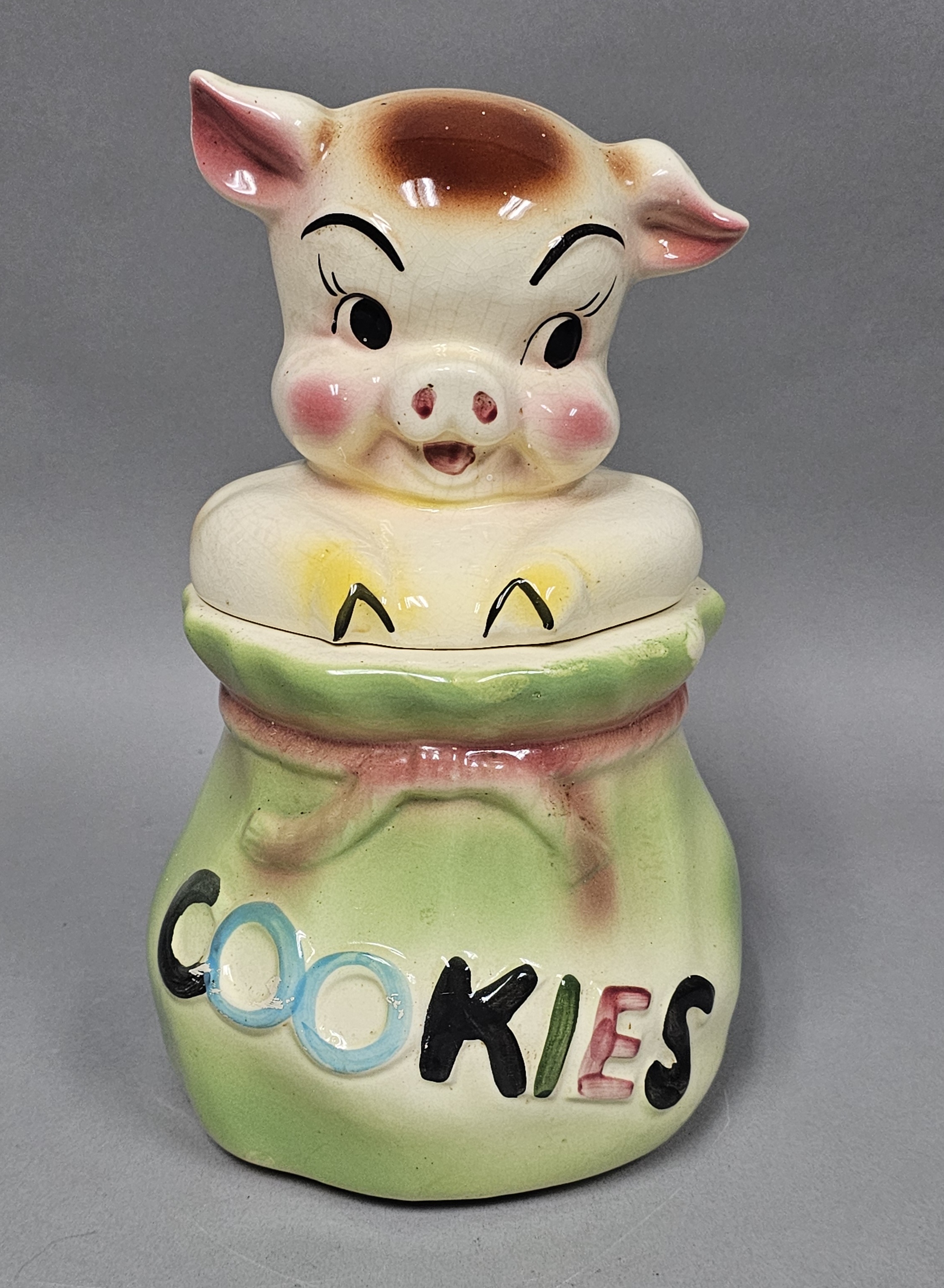USA Ceramic Pig in Sack Cookie Jar