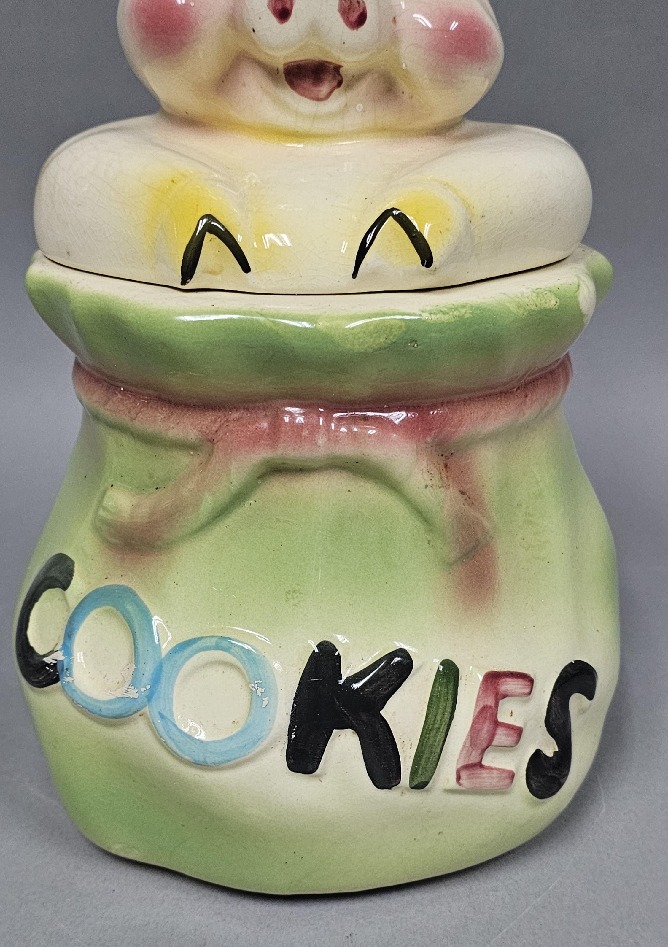 USA Ceramic Pig in Sack Cookie Jar