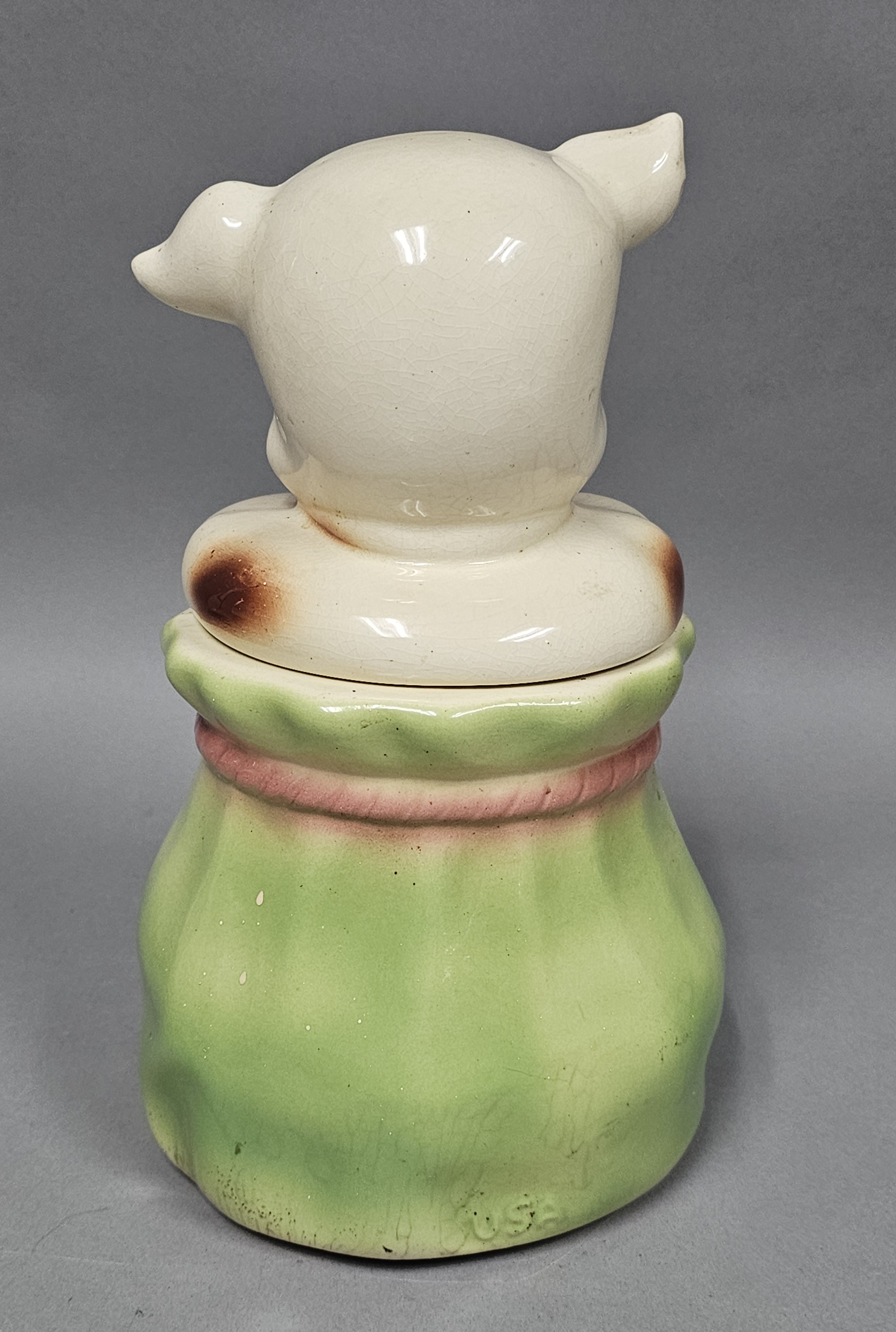 USA Ceramic Pig in Sack Cookie Jar