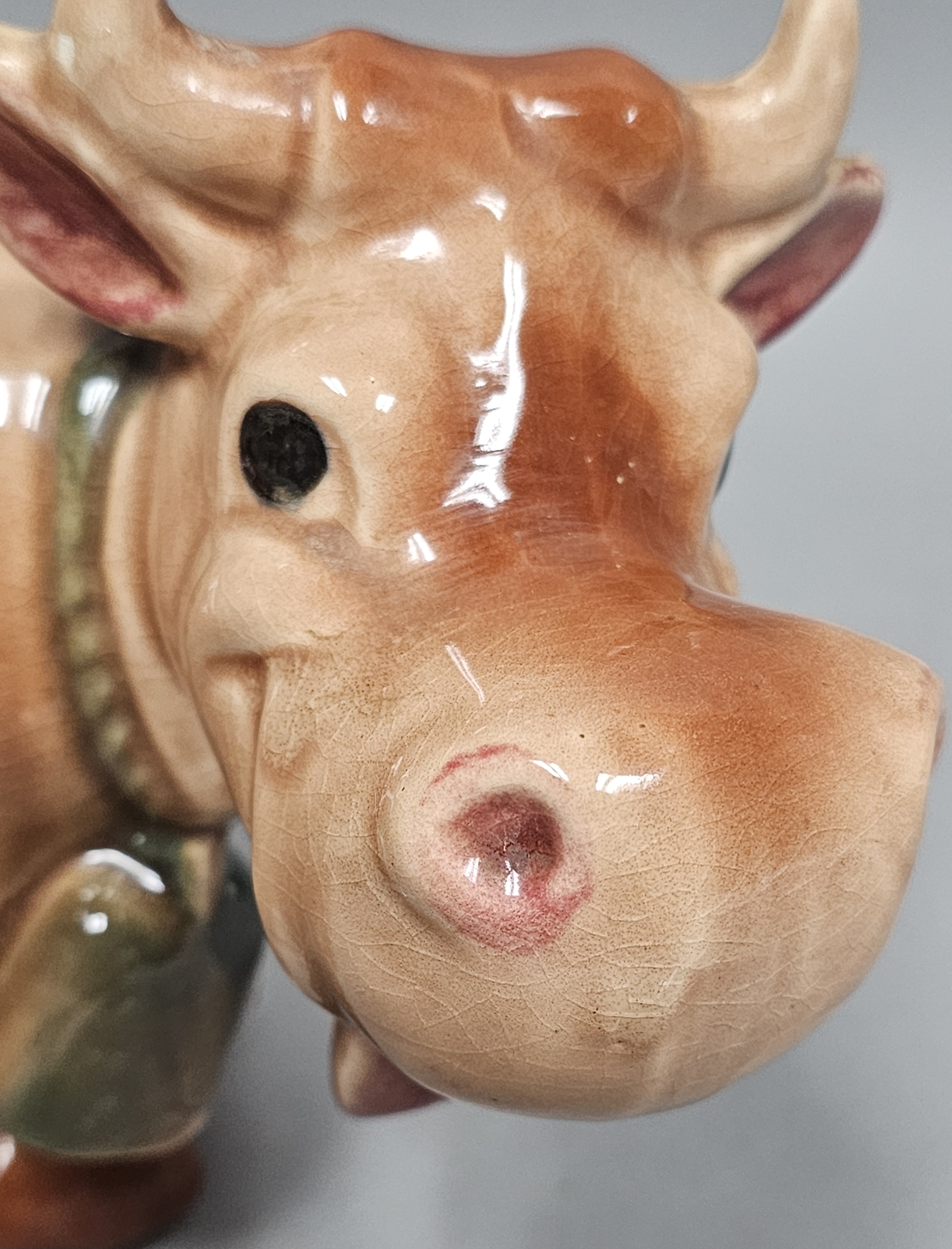 USA Glazed Ceramic Cow & Cat Jar