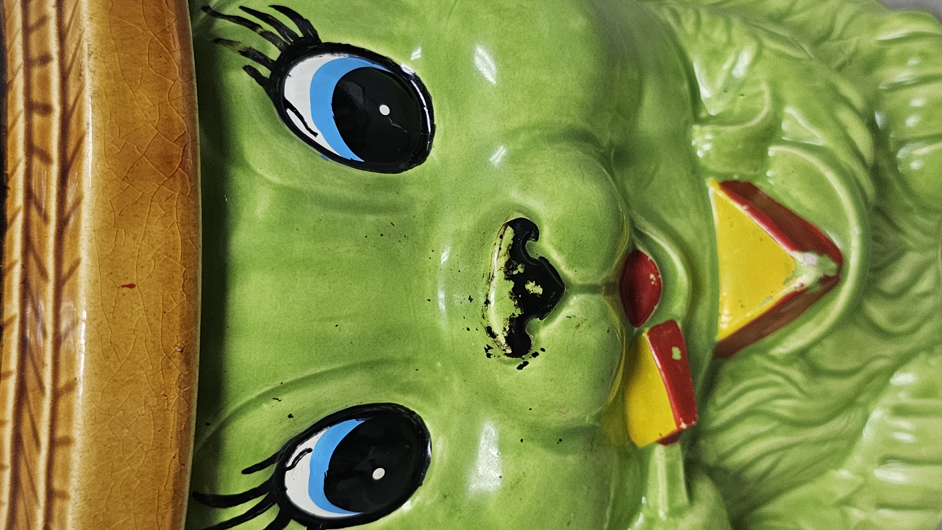 Japan Ceramic Green Dog Cookie Jar