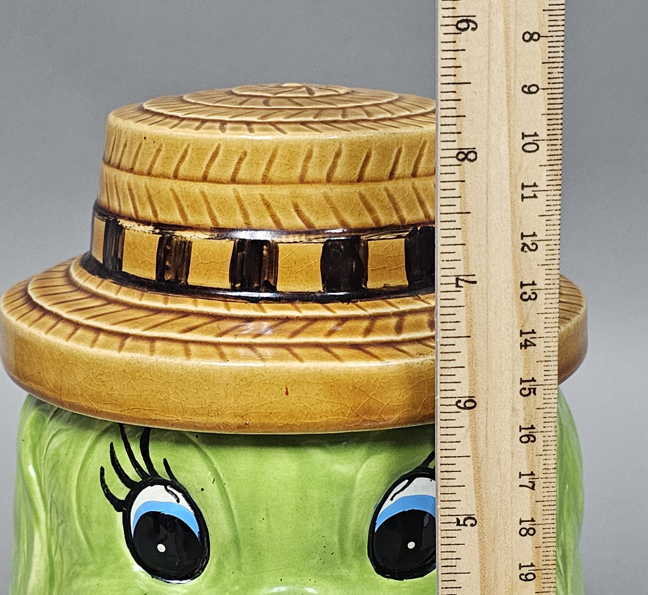 Japan Ceramic Green Dog Cookie Jar