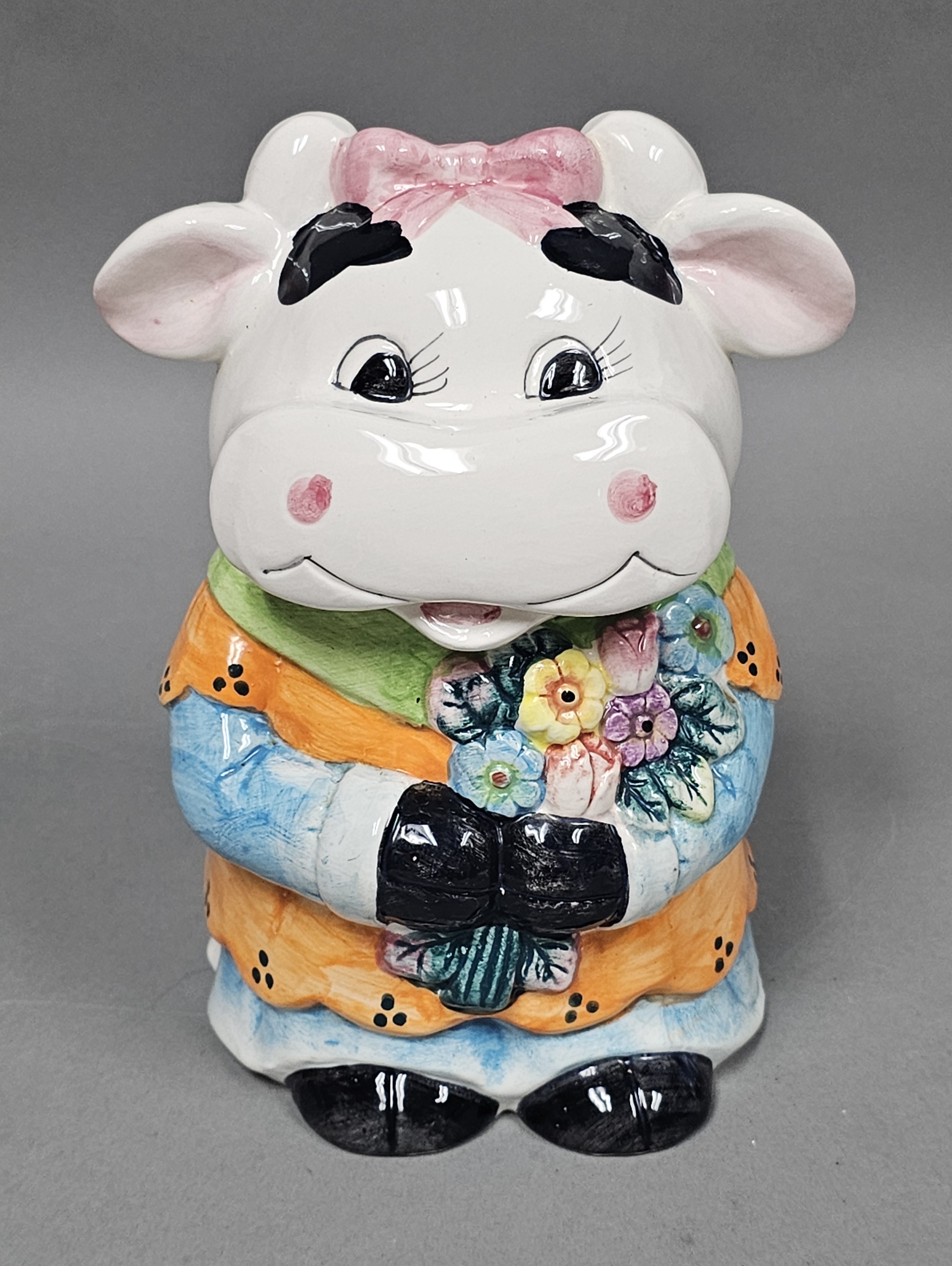 Gibson Ceramic Lady Cow Cookie Jar