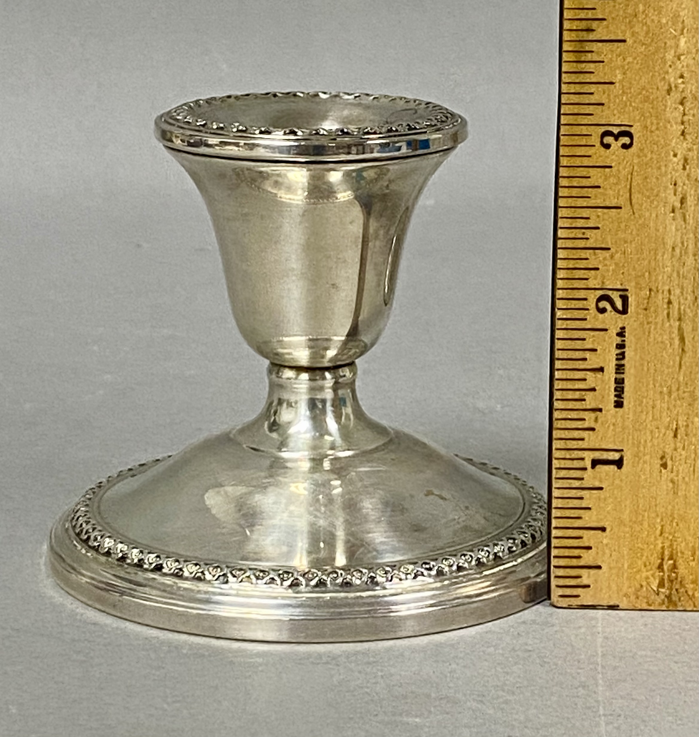 F. B. Rogers Sterling Beaded Candlesticks