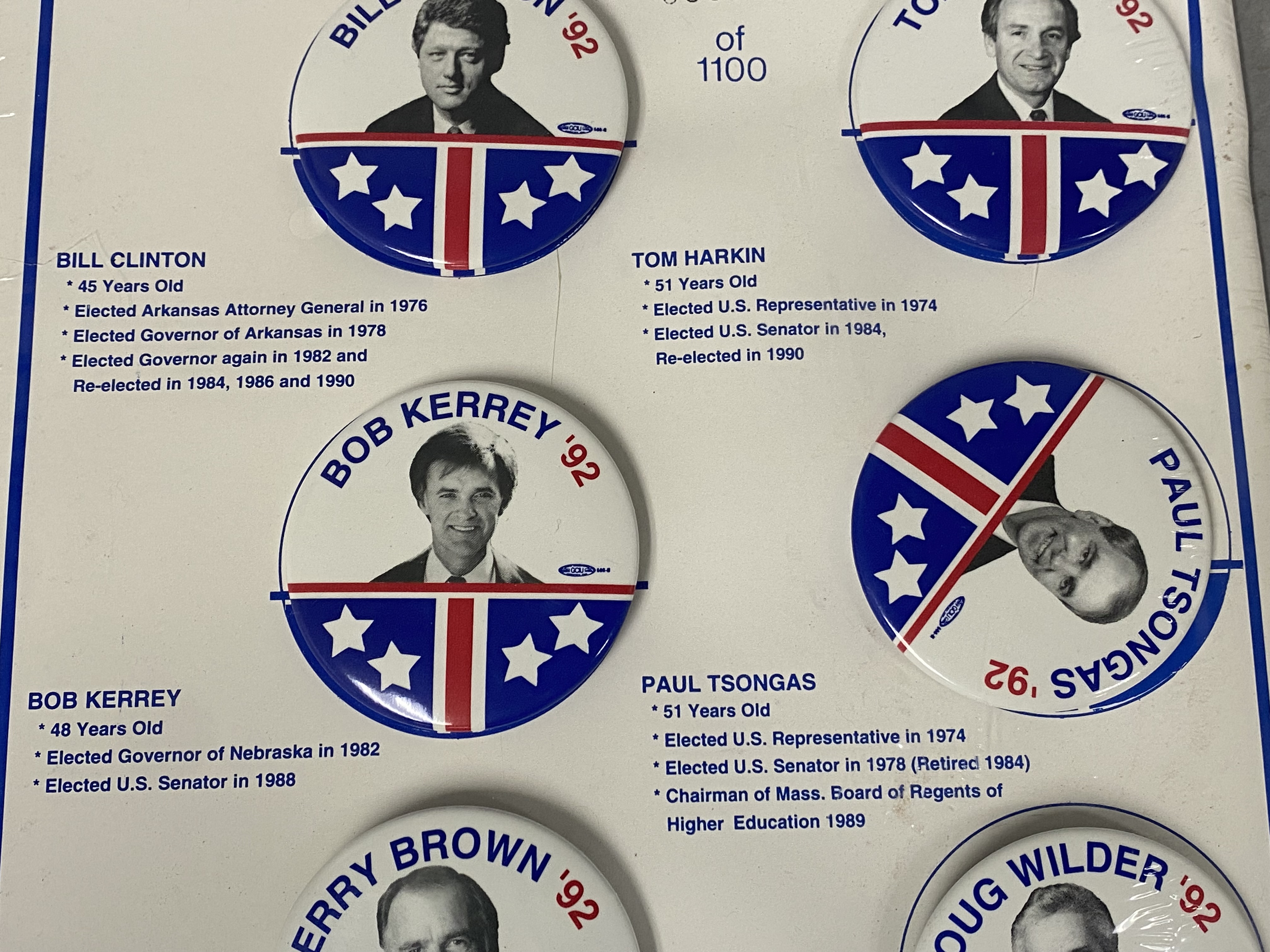 1992 DNC Commemorative Buttons & Financial Ephemera
