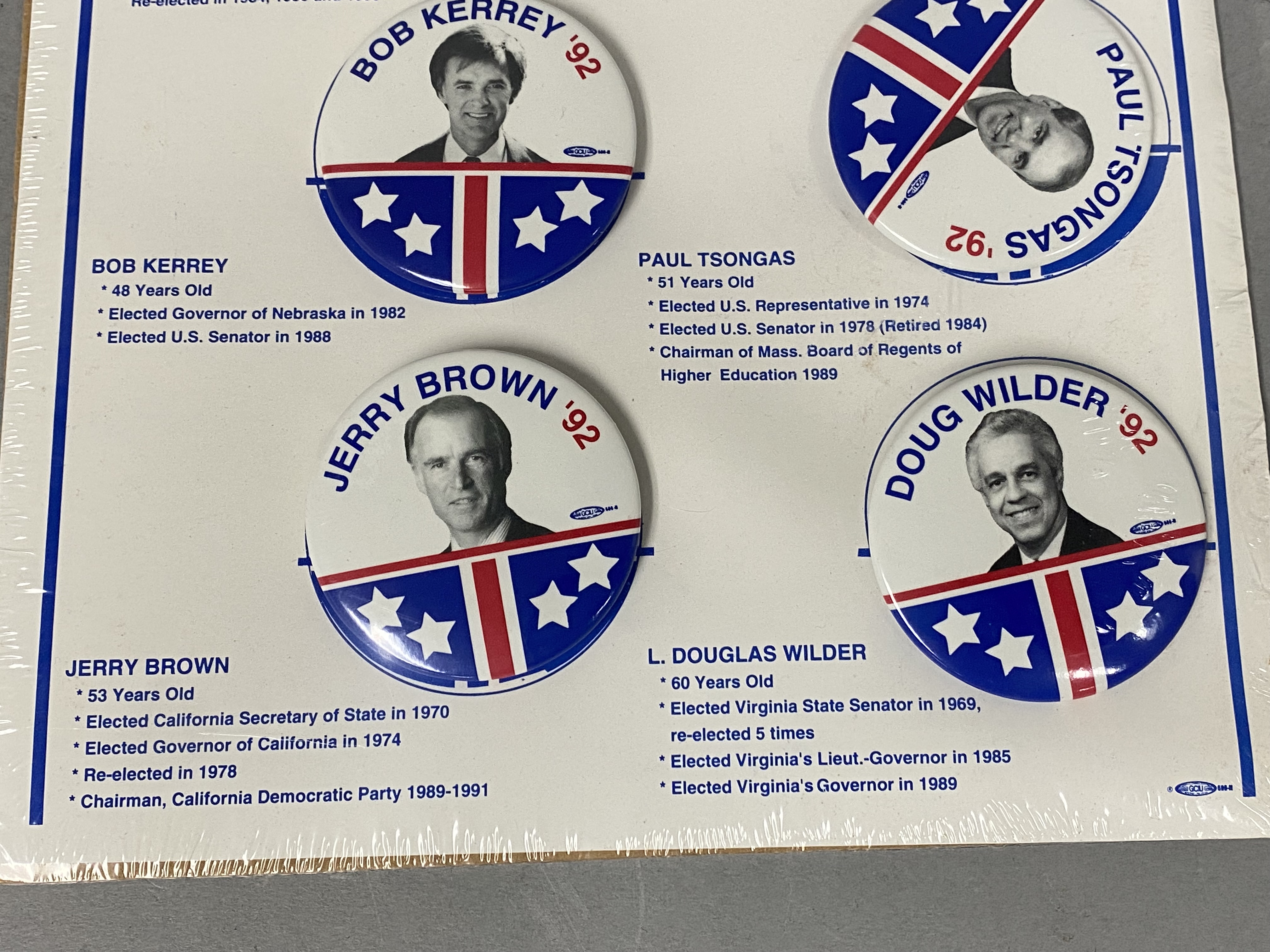1992 DNC Commemorative Buttons & Financial Ephemera