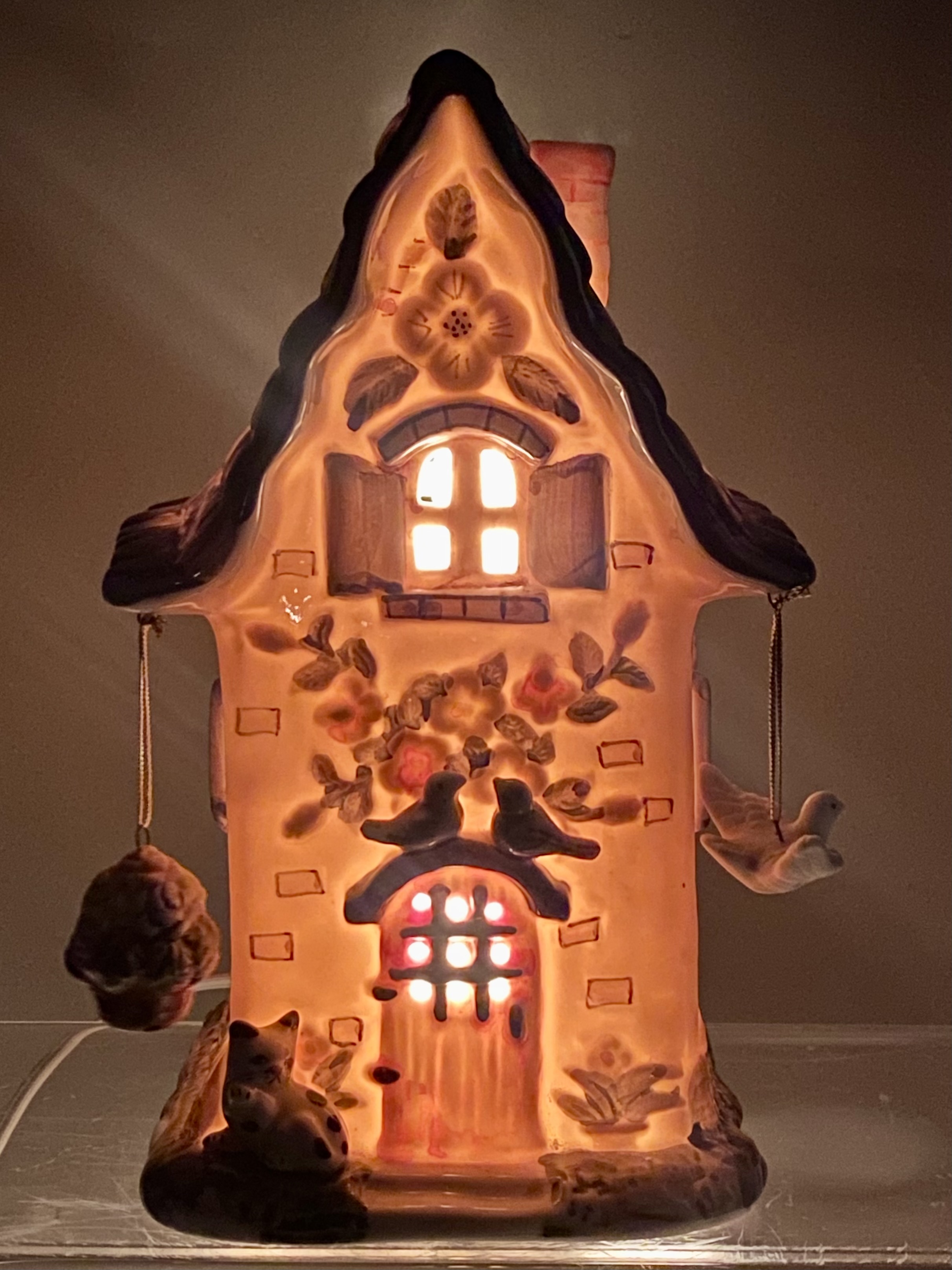 Ceramic Whimsical Cottage Night Light