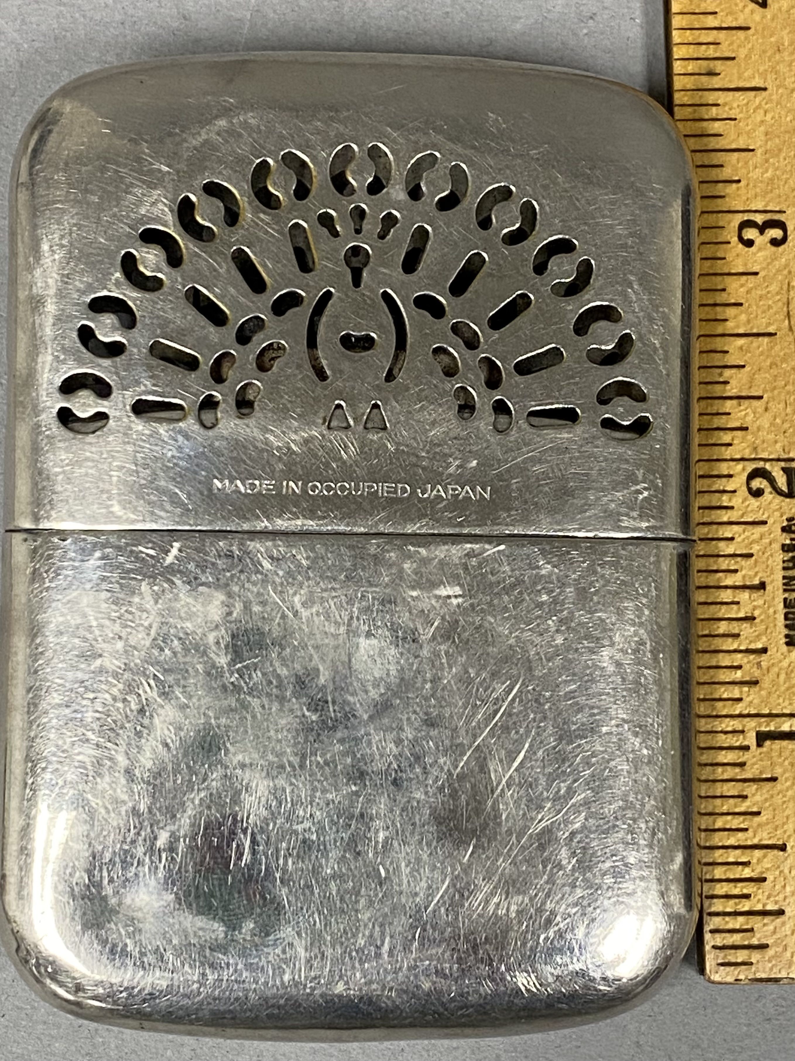 Occupied Japan Plated Peacock Hand Warmers