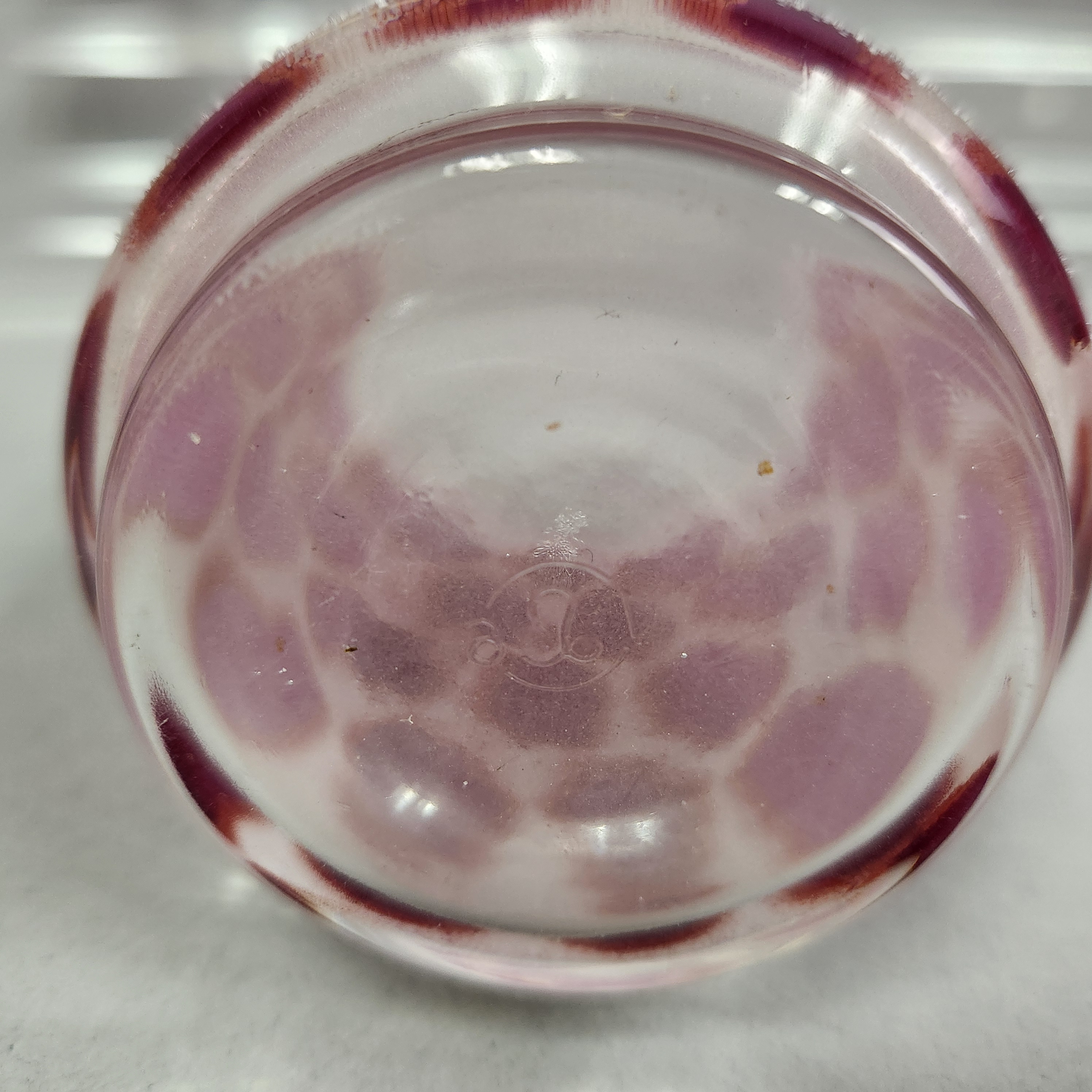 Libbey Concord Cranberry Coin Dot Tumblers