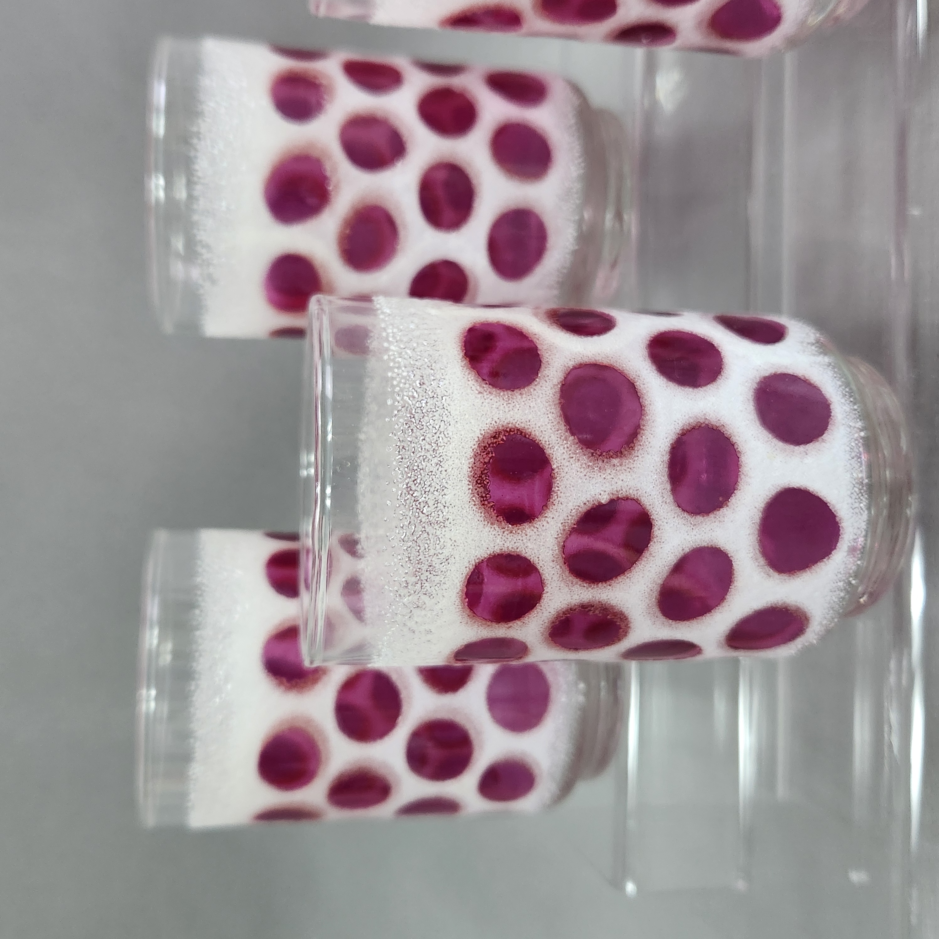 Libbey Concord Cranberry Coin Dot Tumblers #2
