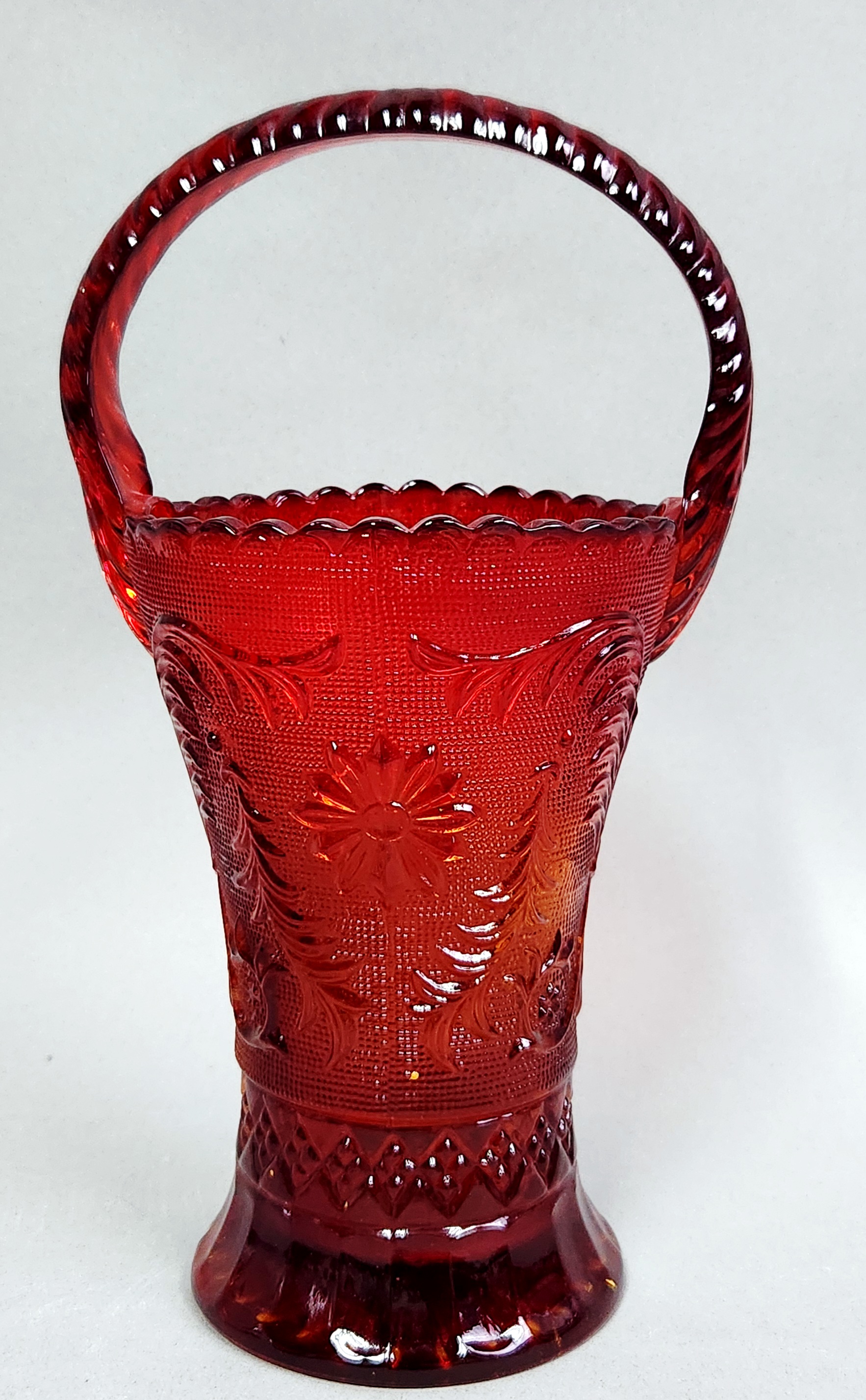 Indiana Glass Tiara Amberina Basket
