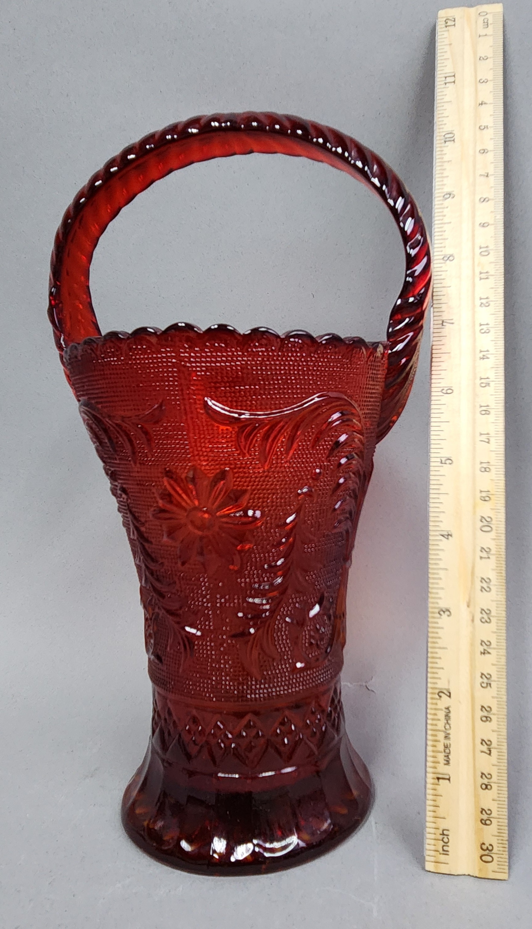 Indiana Glass Tiara Amberina Basket