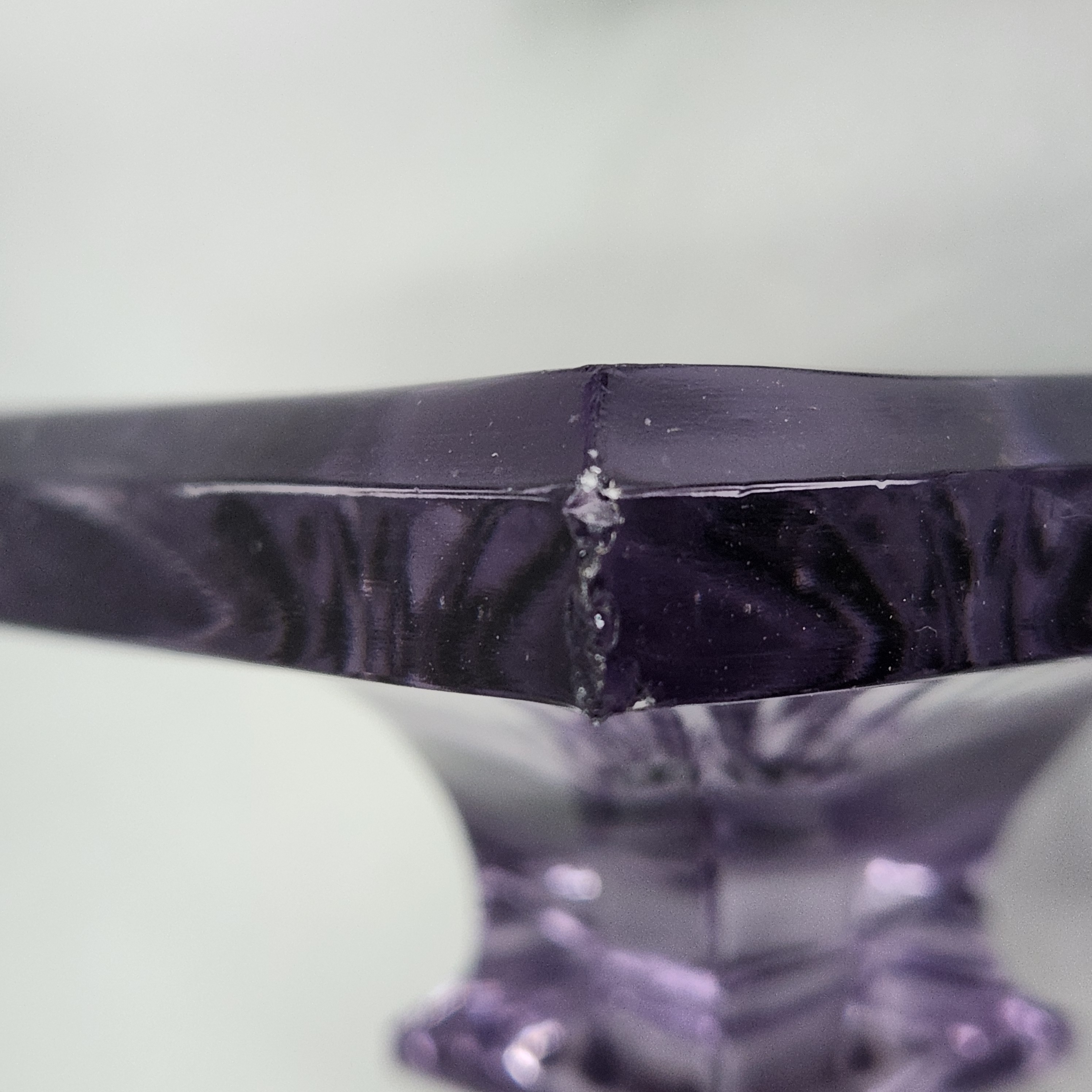 Amethyst Pressed Glass Column Candlesticks
