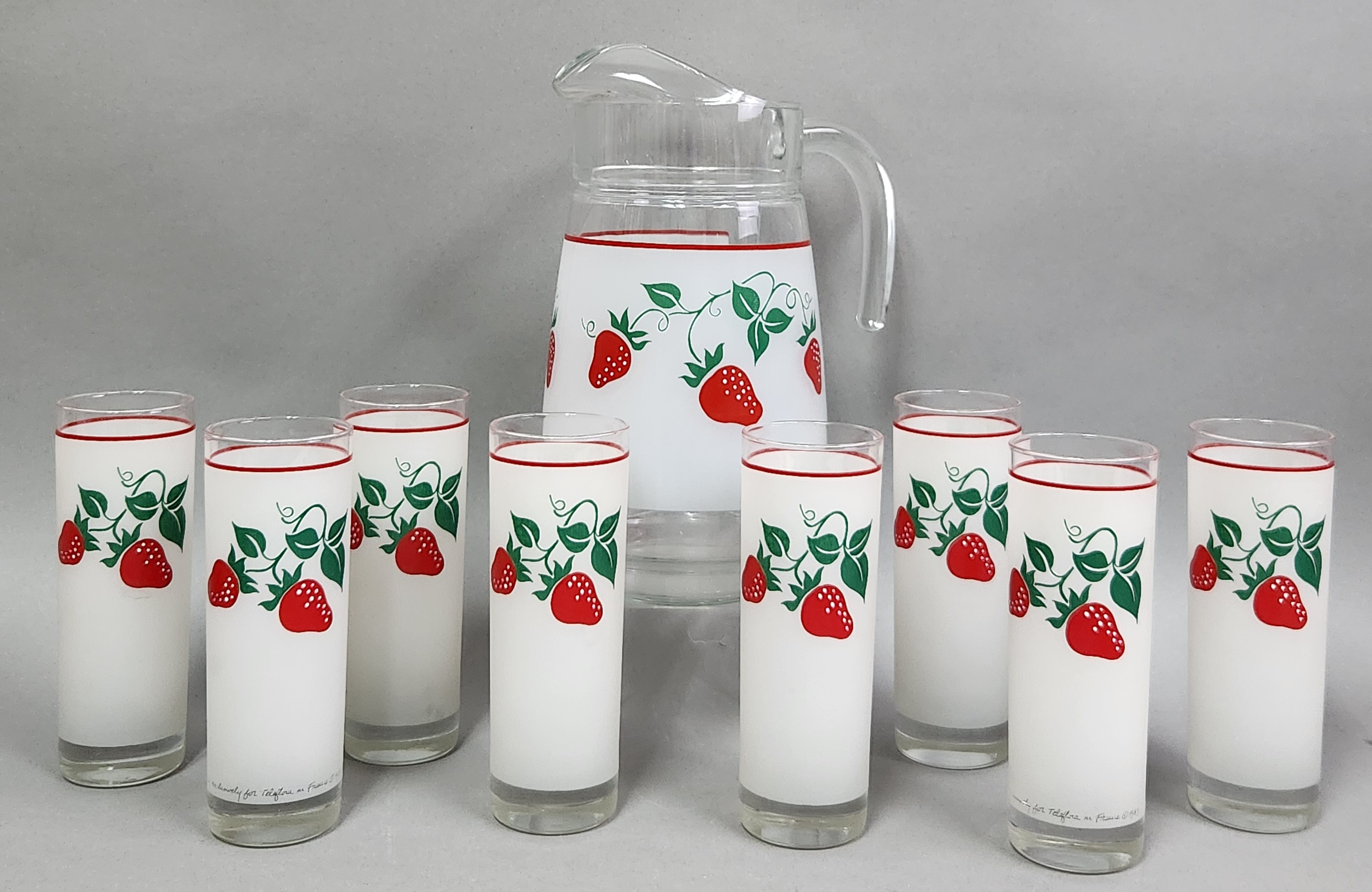 Teleflora France Strawberry Pitcher & Tumblers