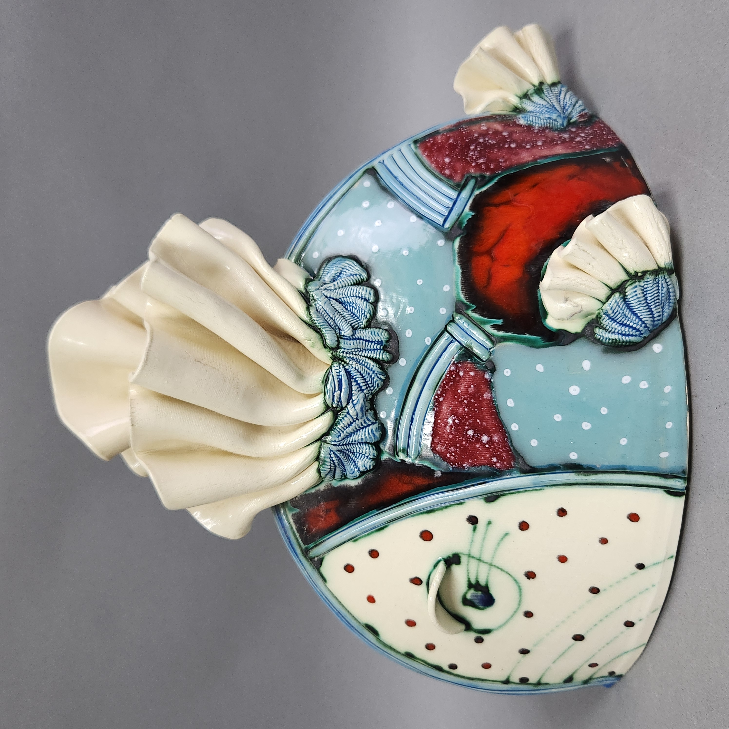 Ceramic Fish Sculpture Signed