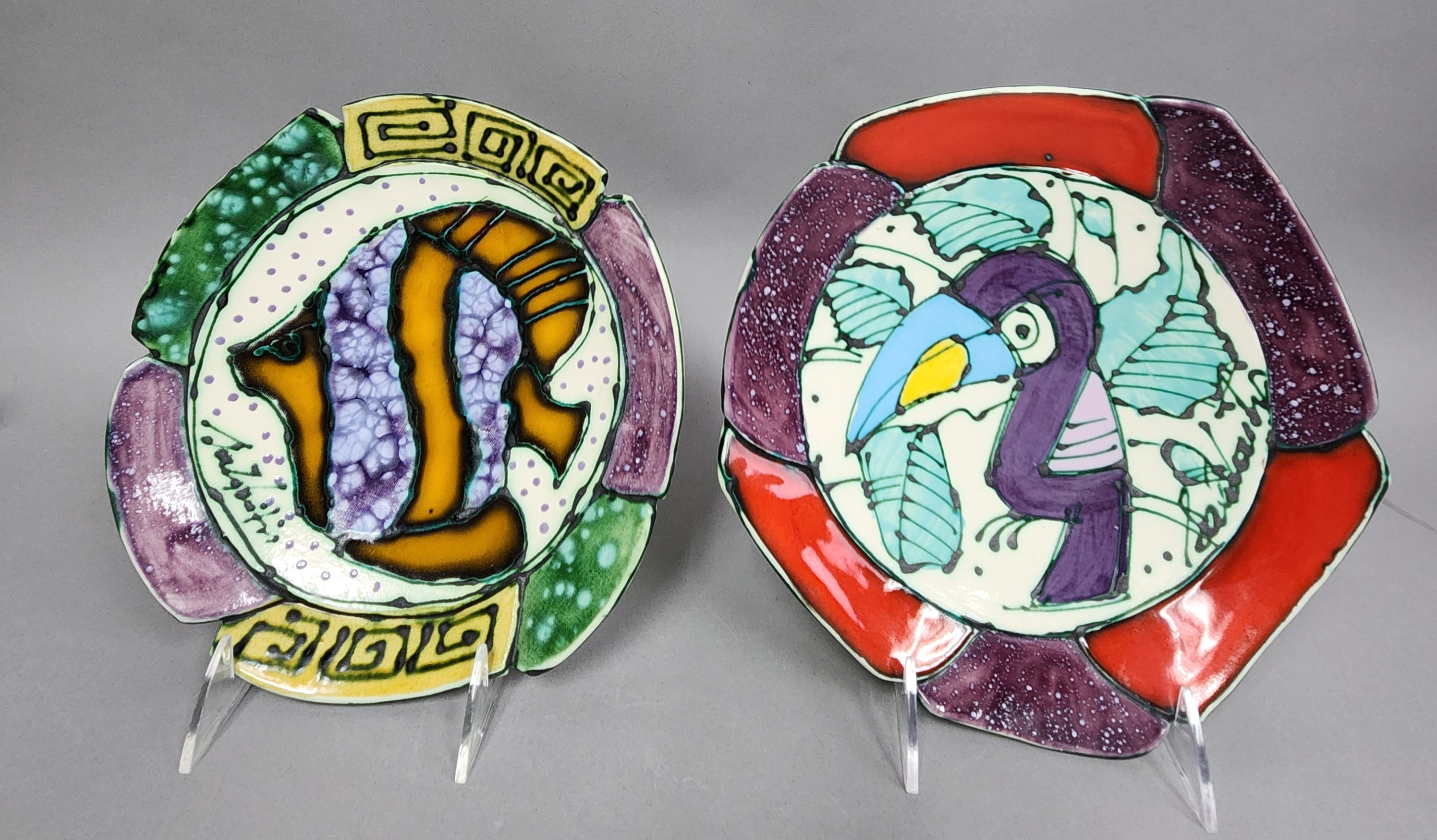 Glazed Ceramic Tropical Plates