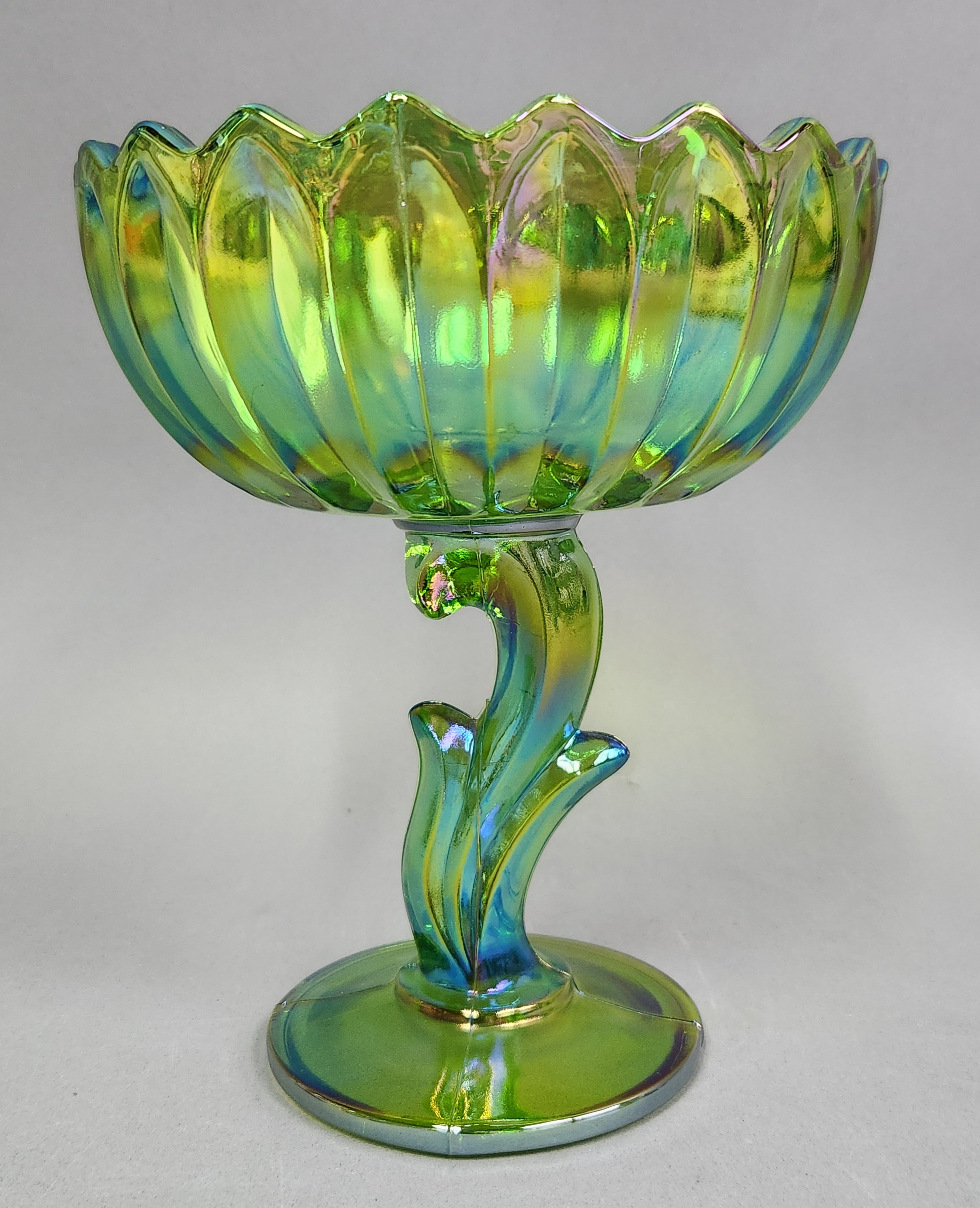 Indiana Glass Carnival Lotus Blossom Compote