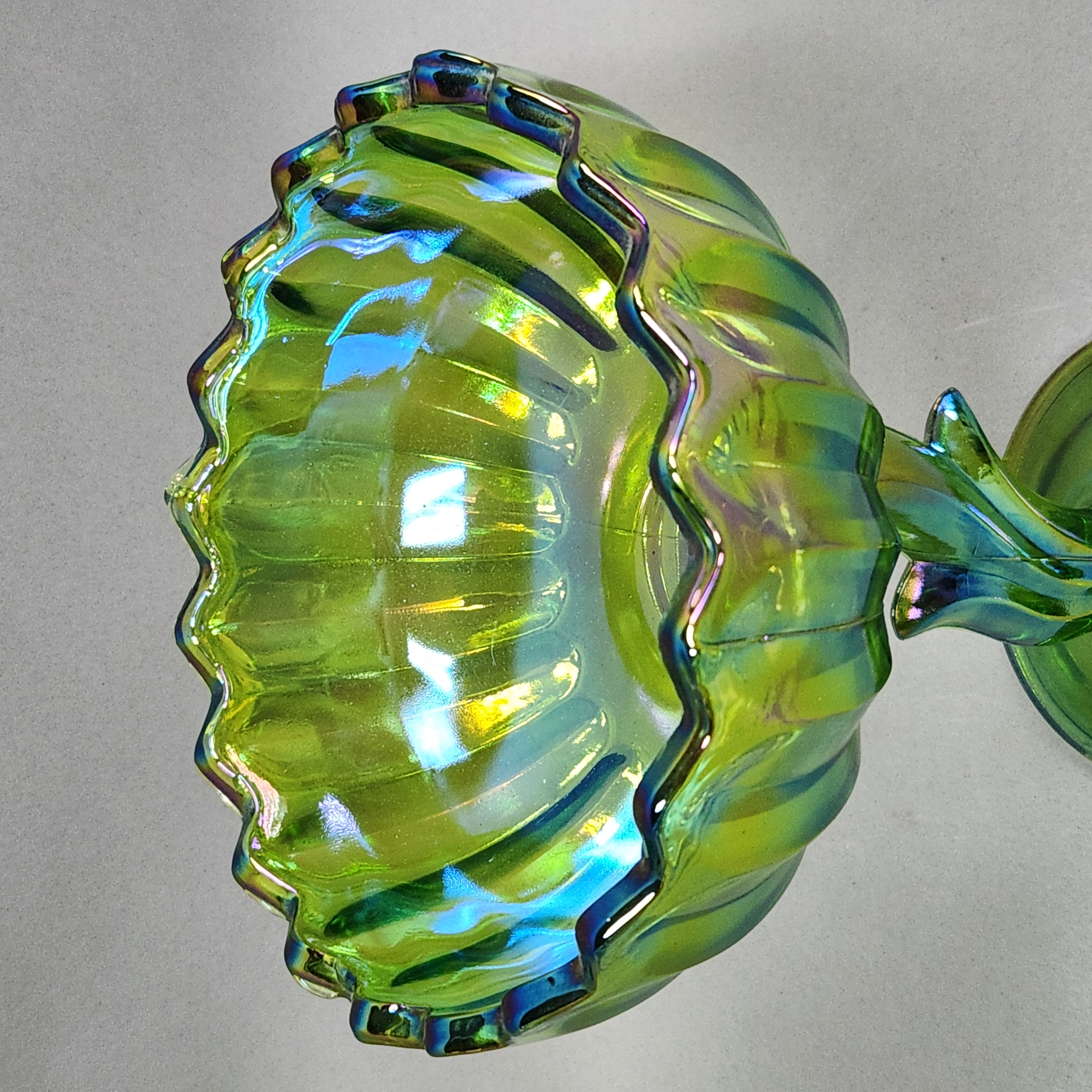 Indiana Glass Carnival Lotus Blossom Compote