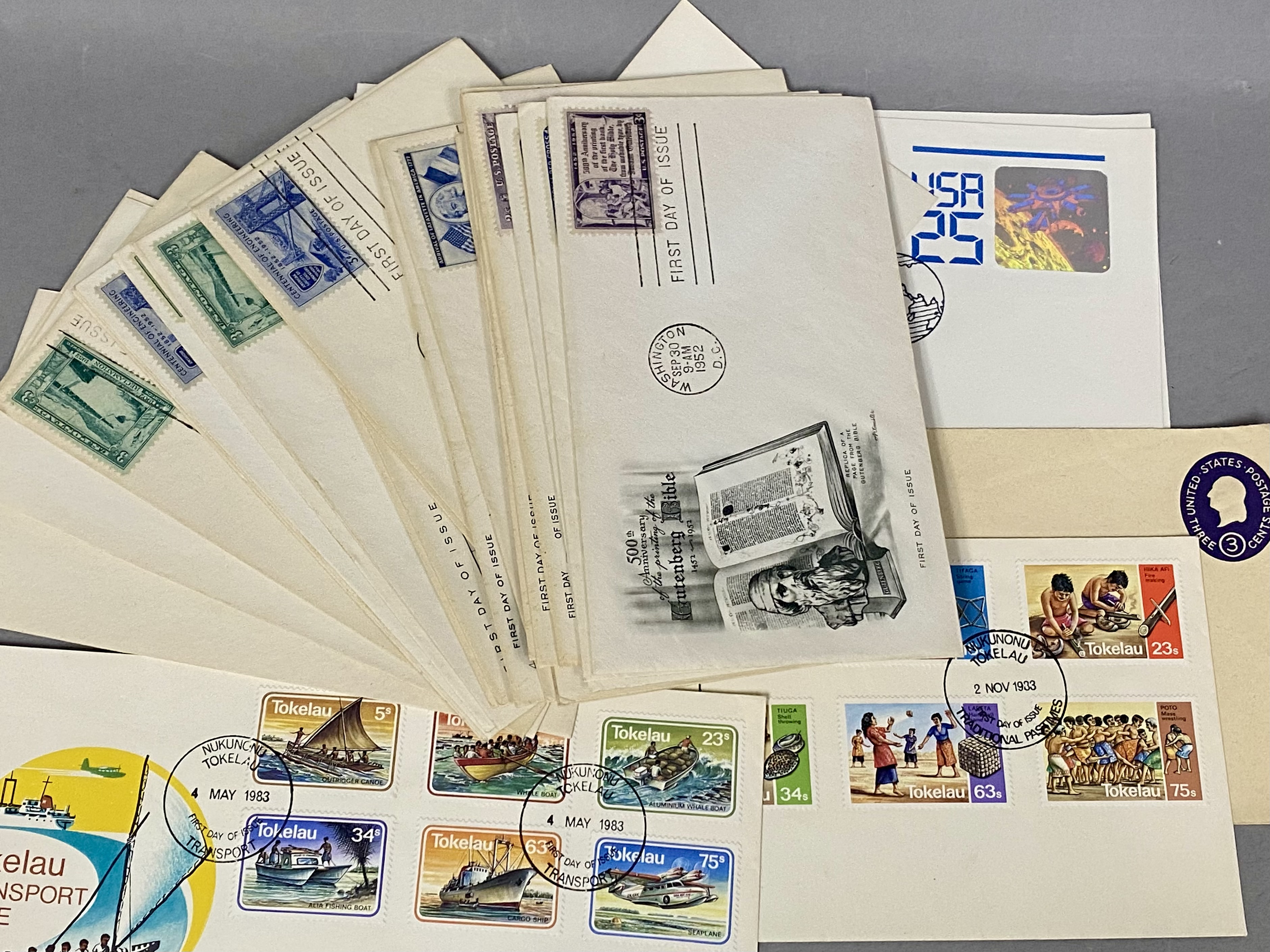 Scott DE & Colonies Green Album & US Stamps