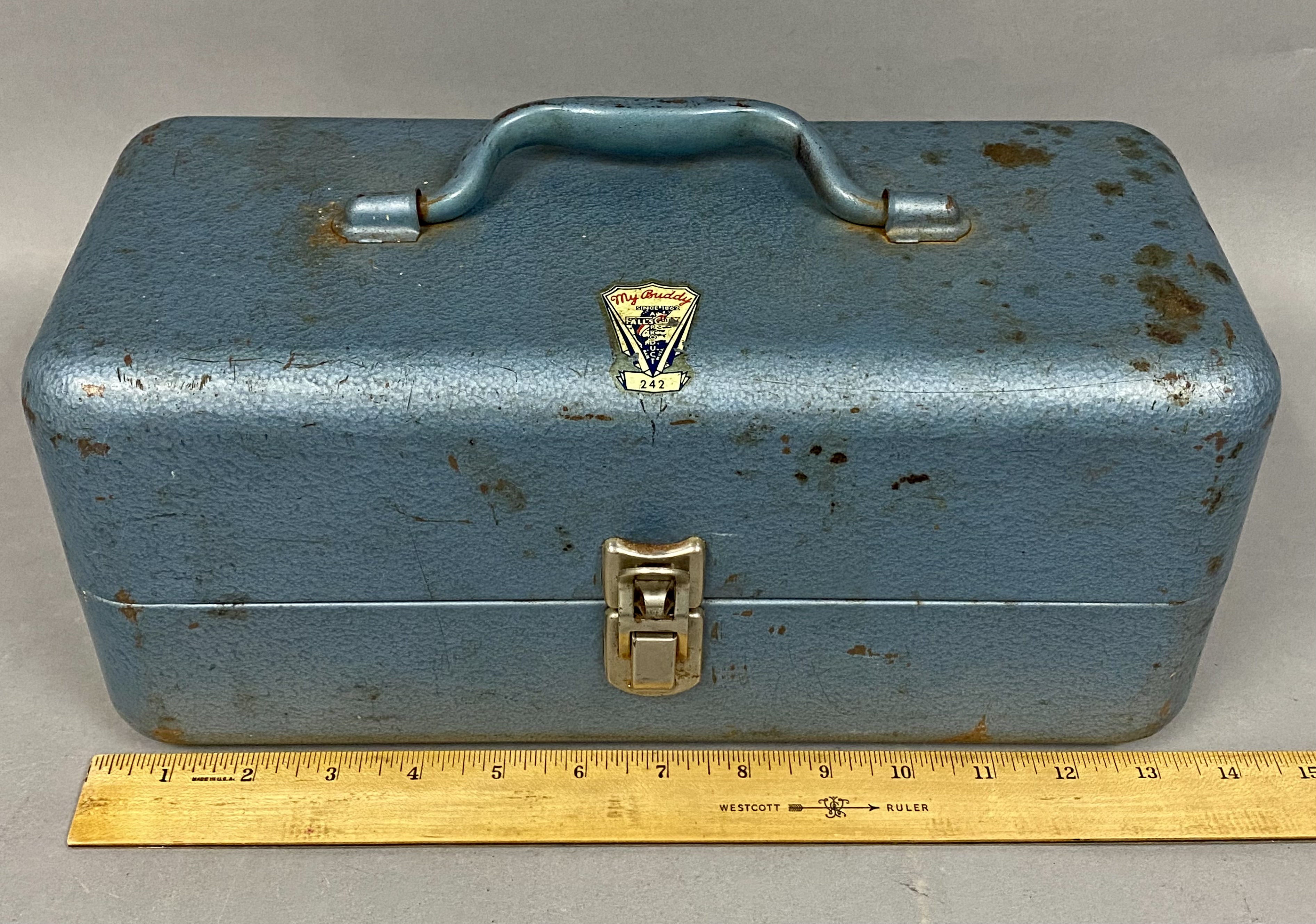 Falls City My Buddy 242 Blue Metal Tackle Box