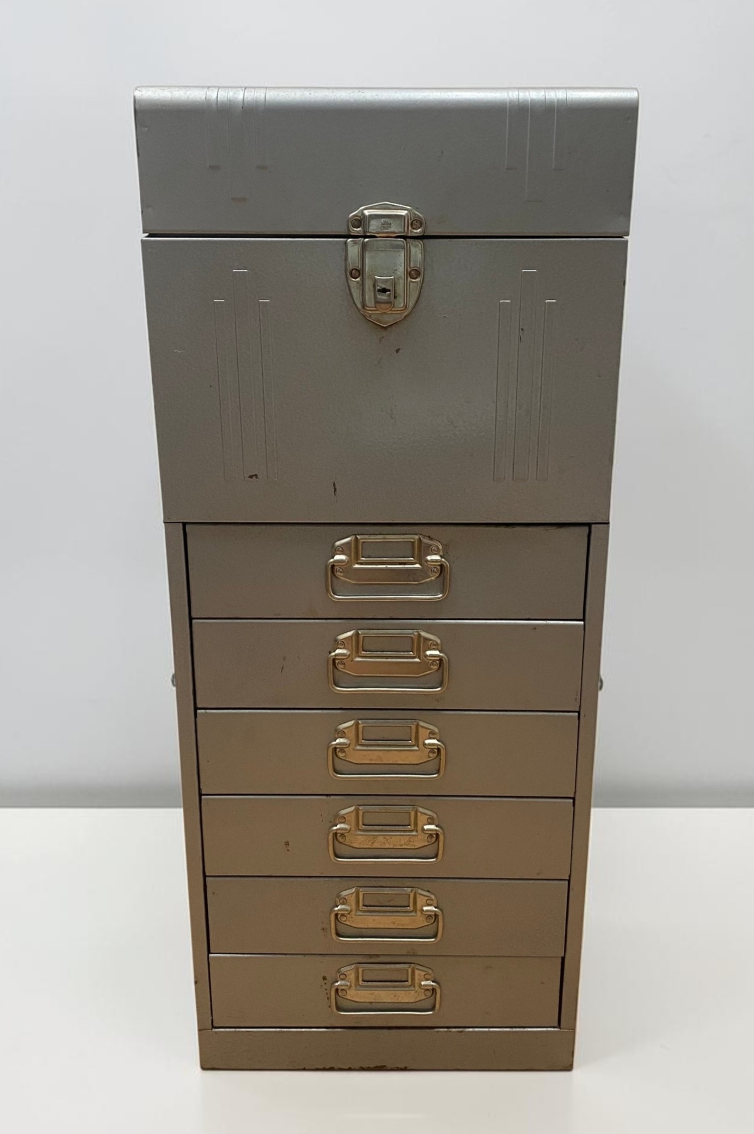 Hammered Steel Multi-Drawer Storage Cabinet