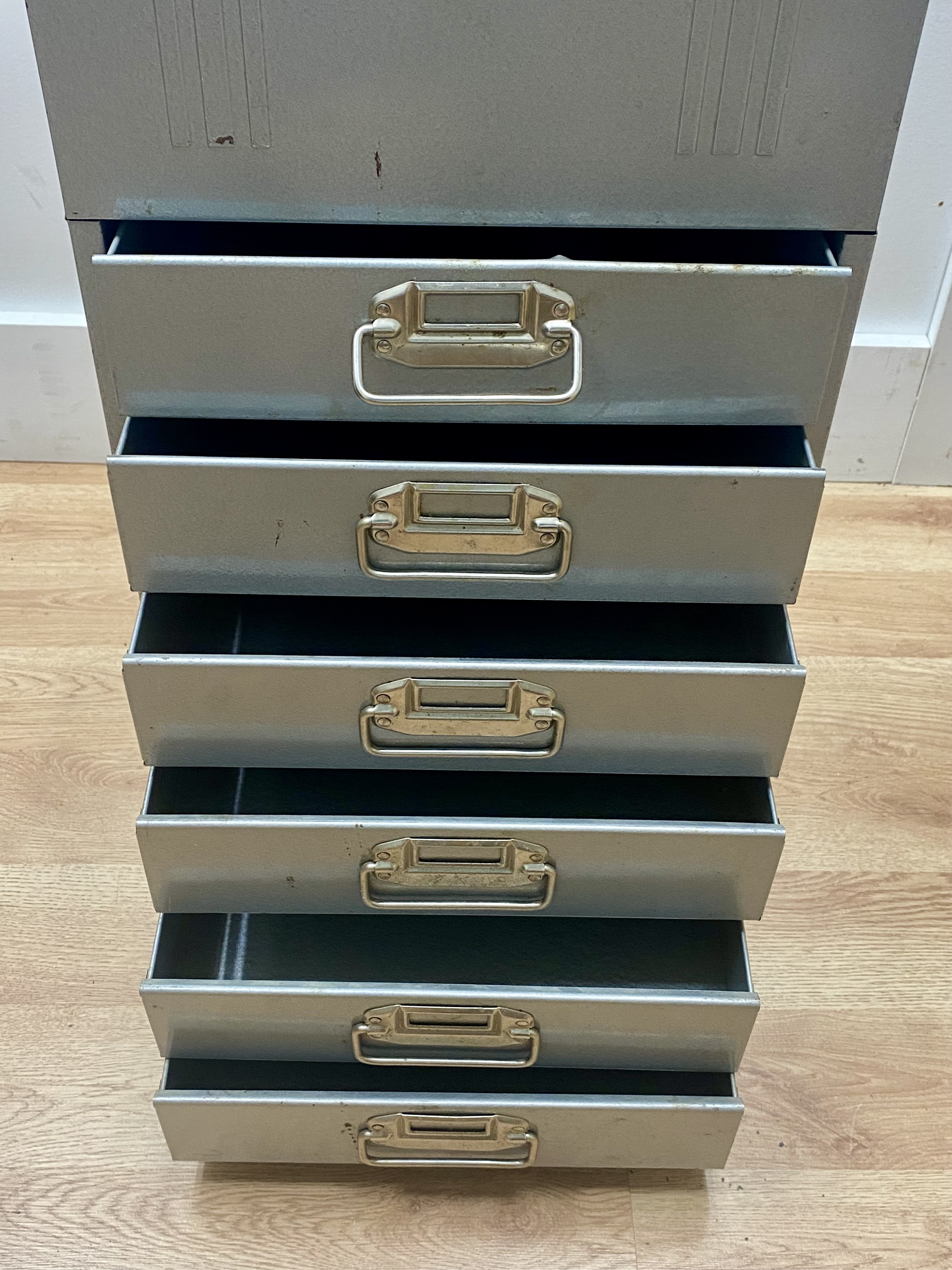 Hammered Steel Multi-Drawer Storage Cabinet