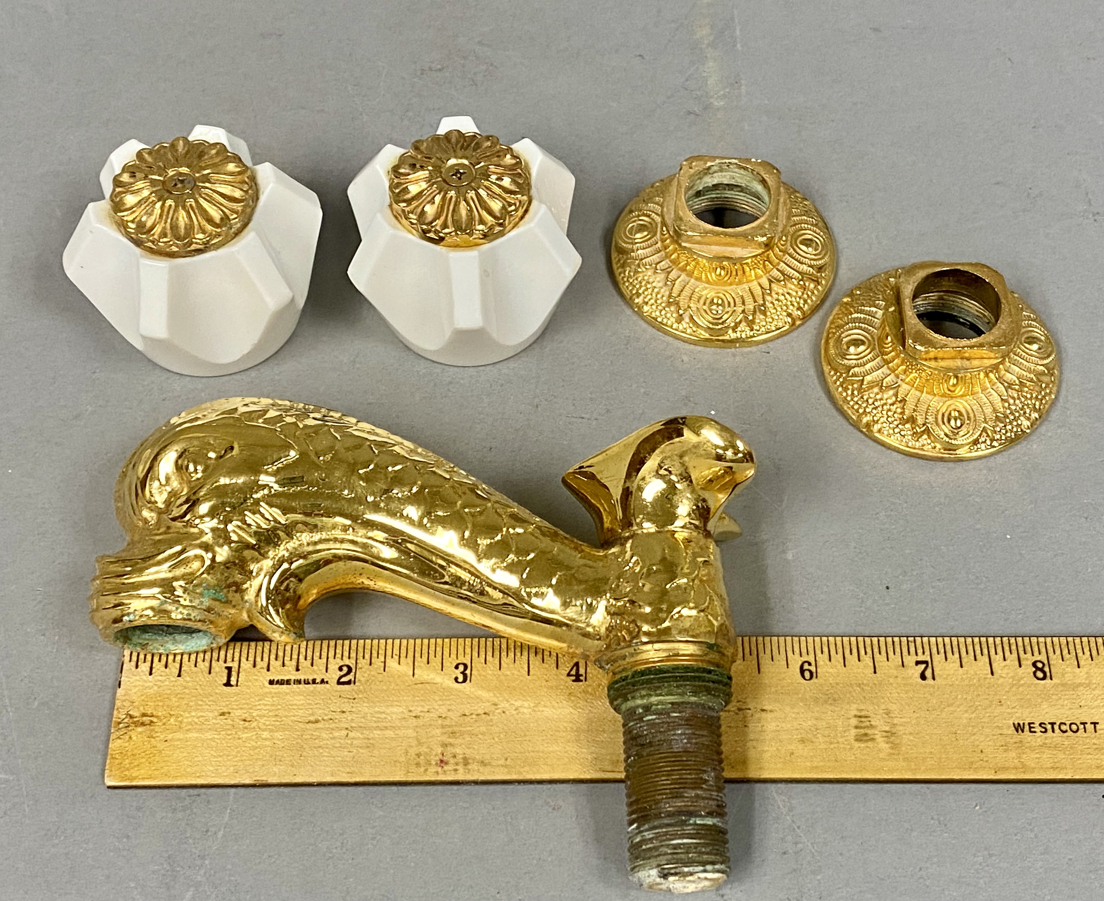 Sherle Wagner 24K Gold-Plated Dolphin Faucet Set