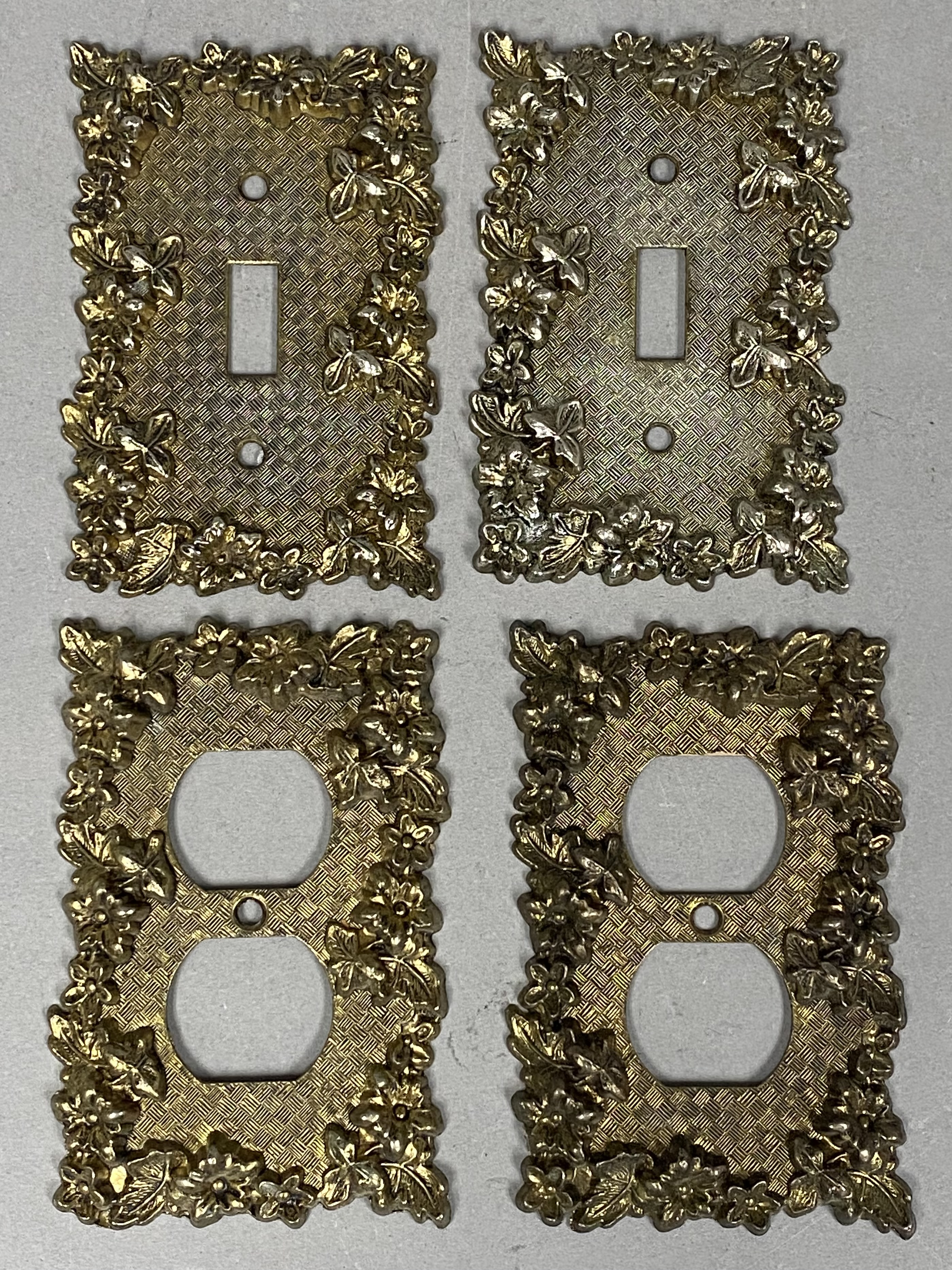 4 American Tack & HDWE Floral Wall Plates
