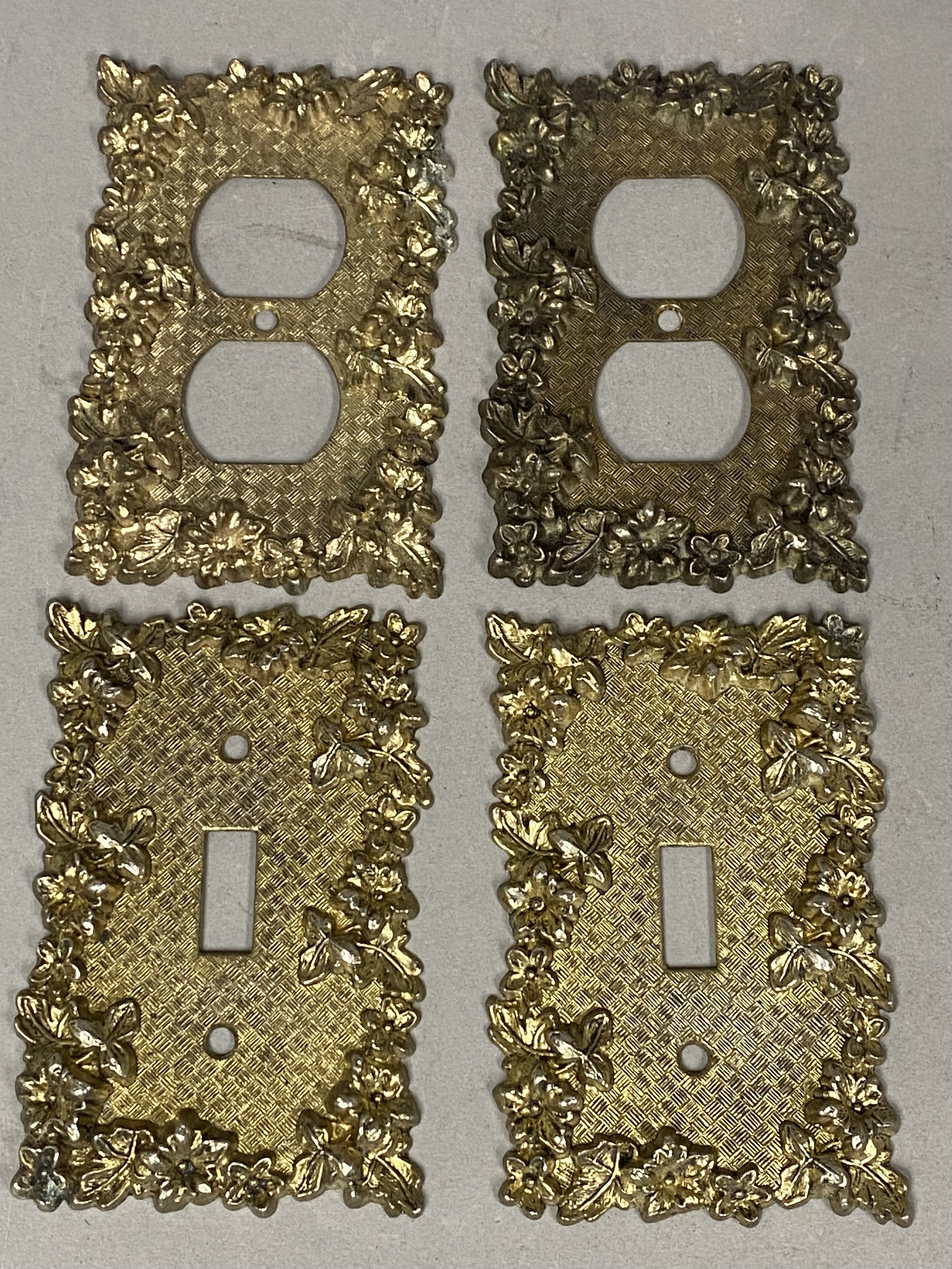American Tack & Hardware Brass-Plated Ornate Wall Plates