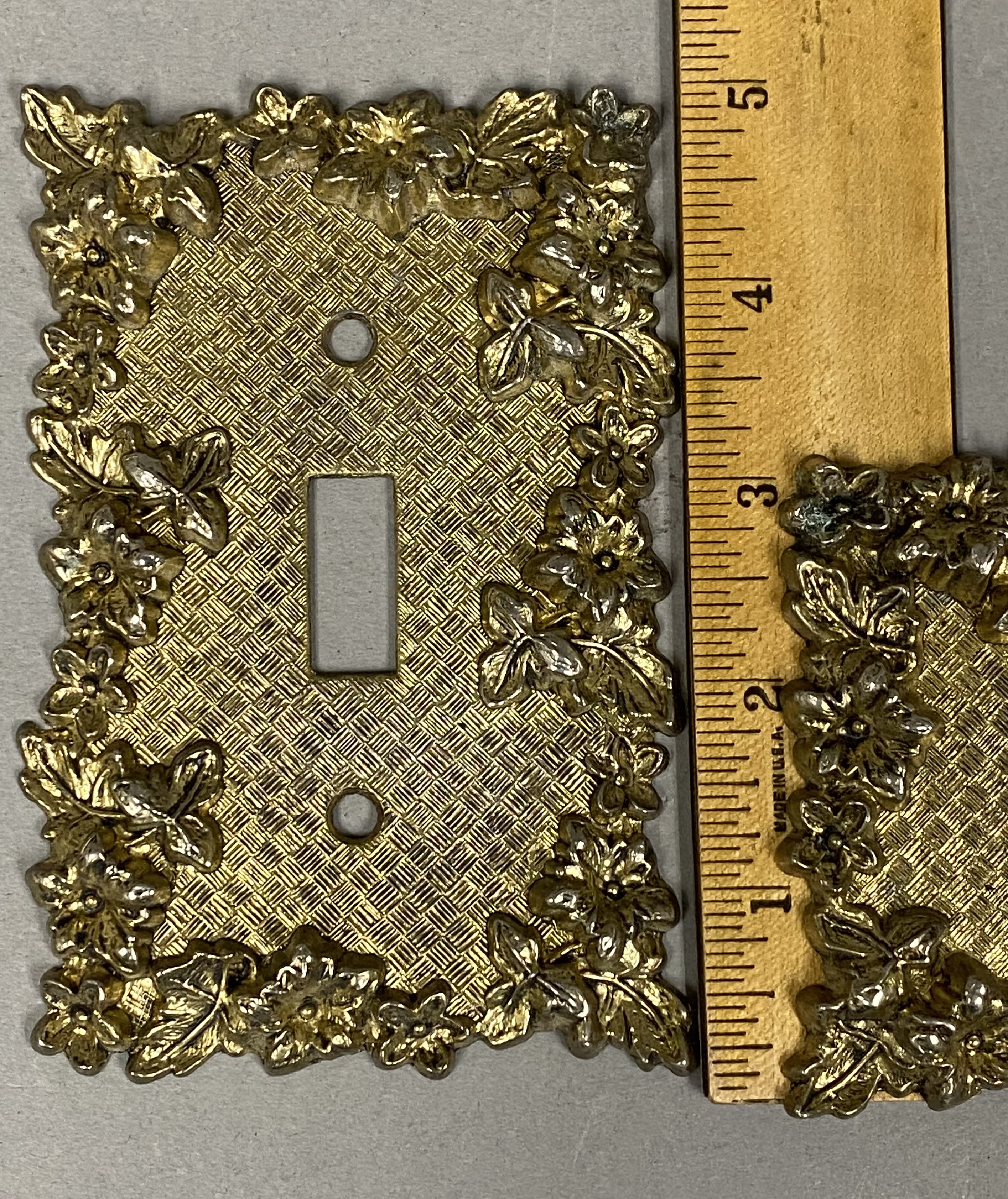 American Tack & Hardware Brass-Plated Ornate Wall Plates