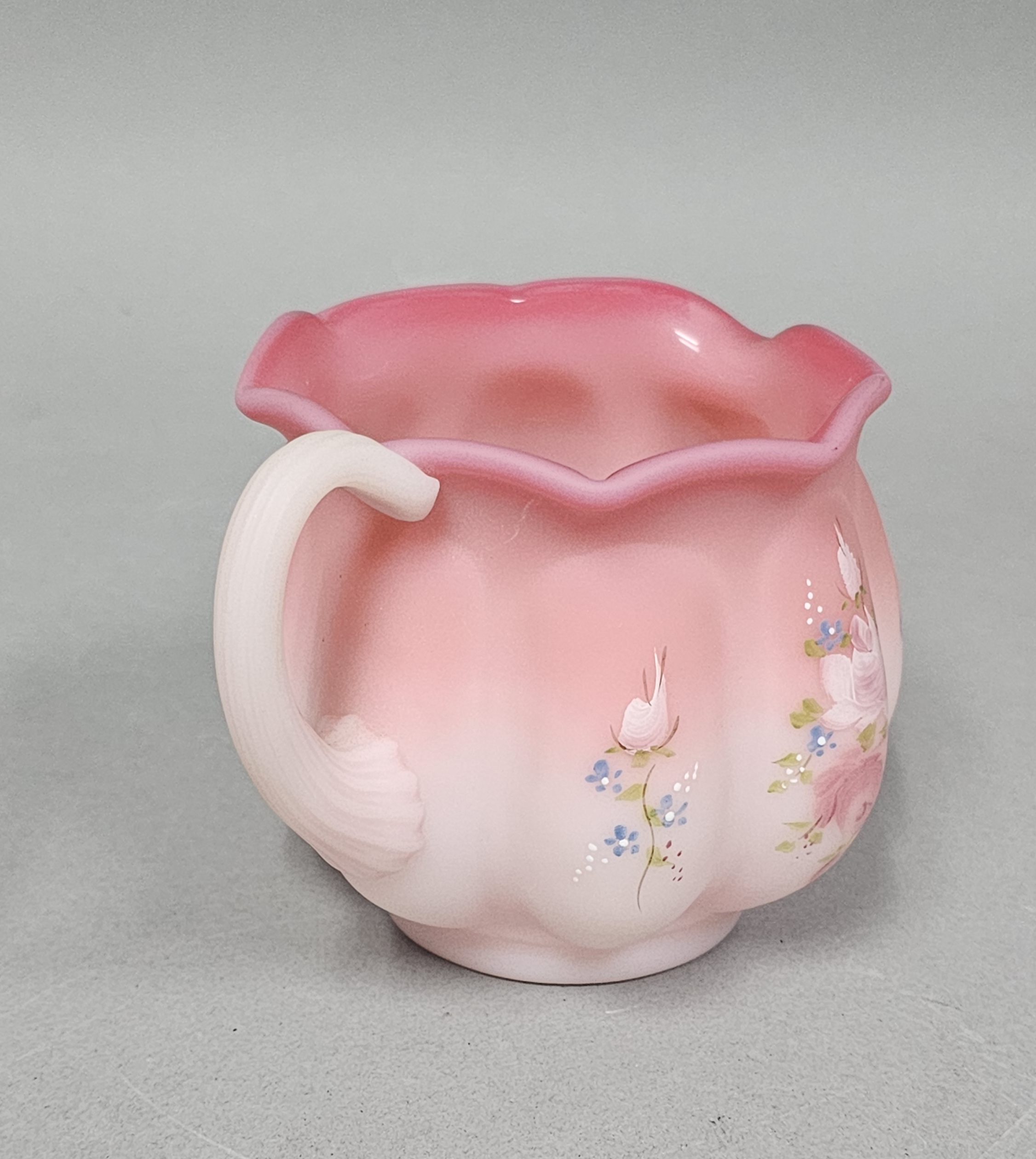 Fenton Rosalene Satin Glass Melon Creamer