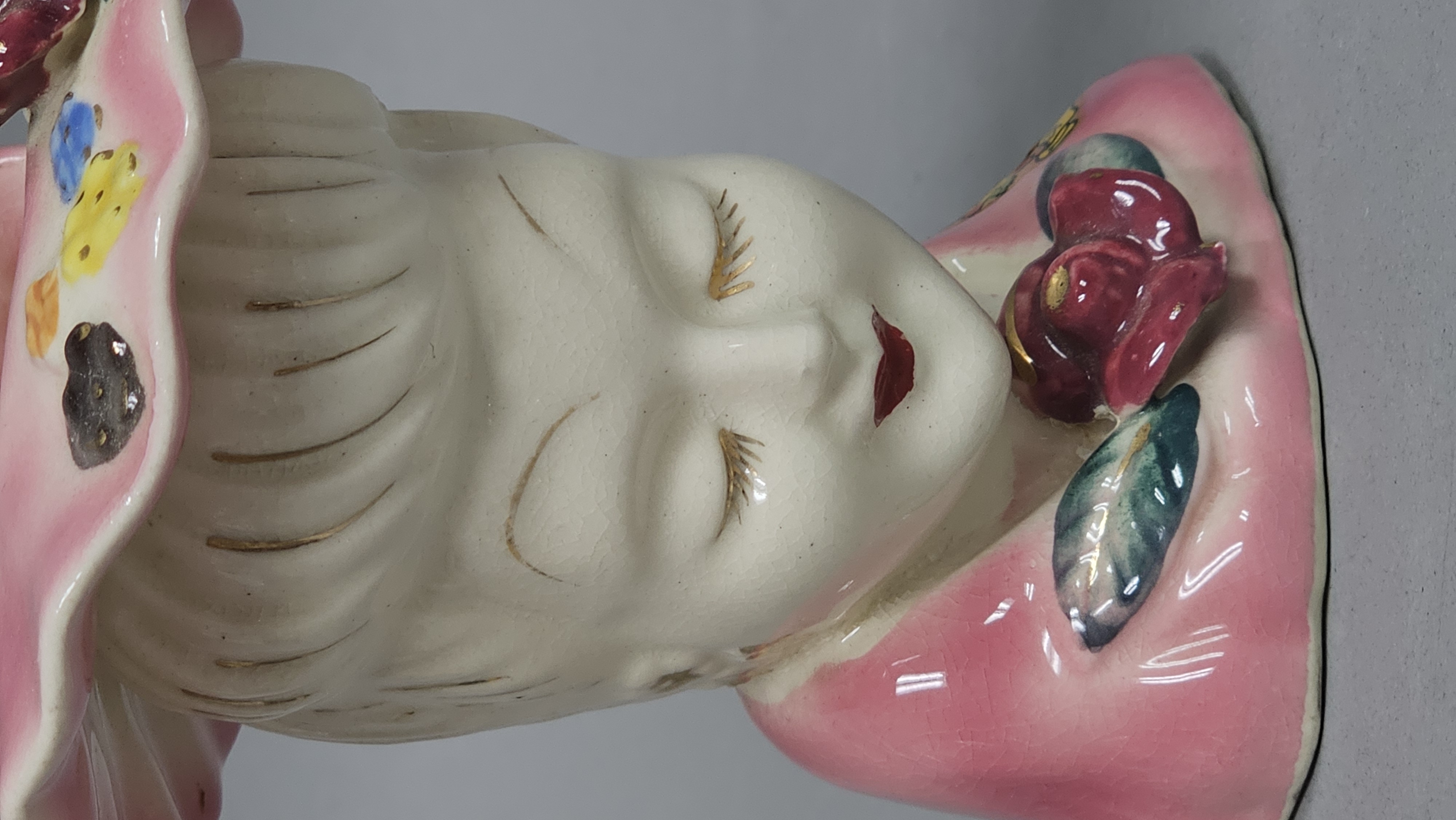 Ceramic Pink Floral Lady Head Vase