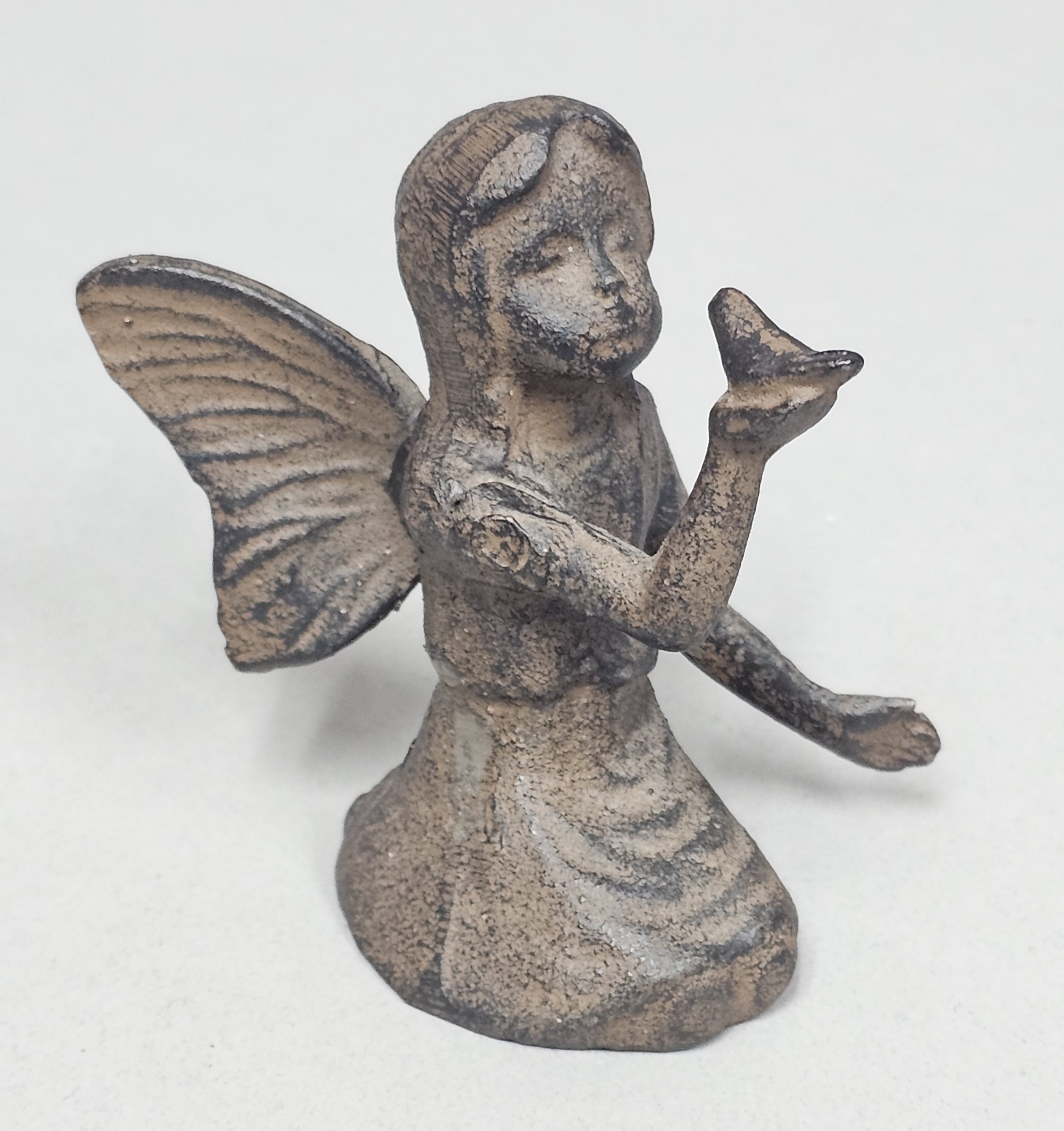 Cast Iron Kneeling Fairy Figurine