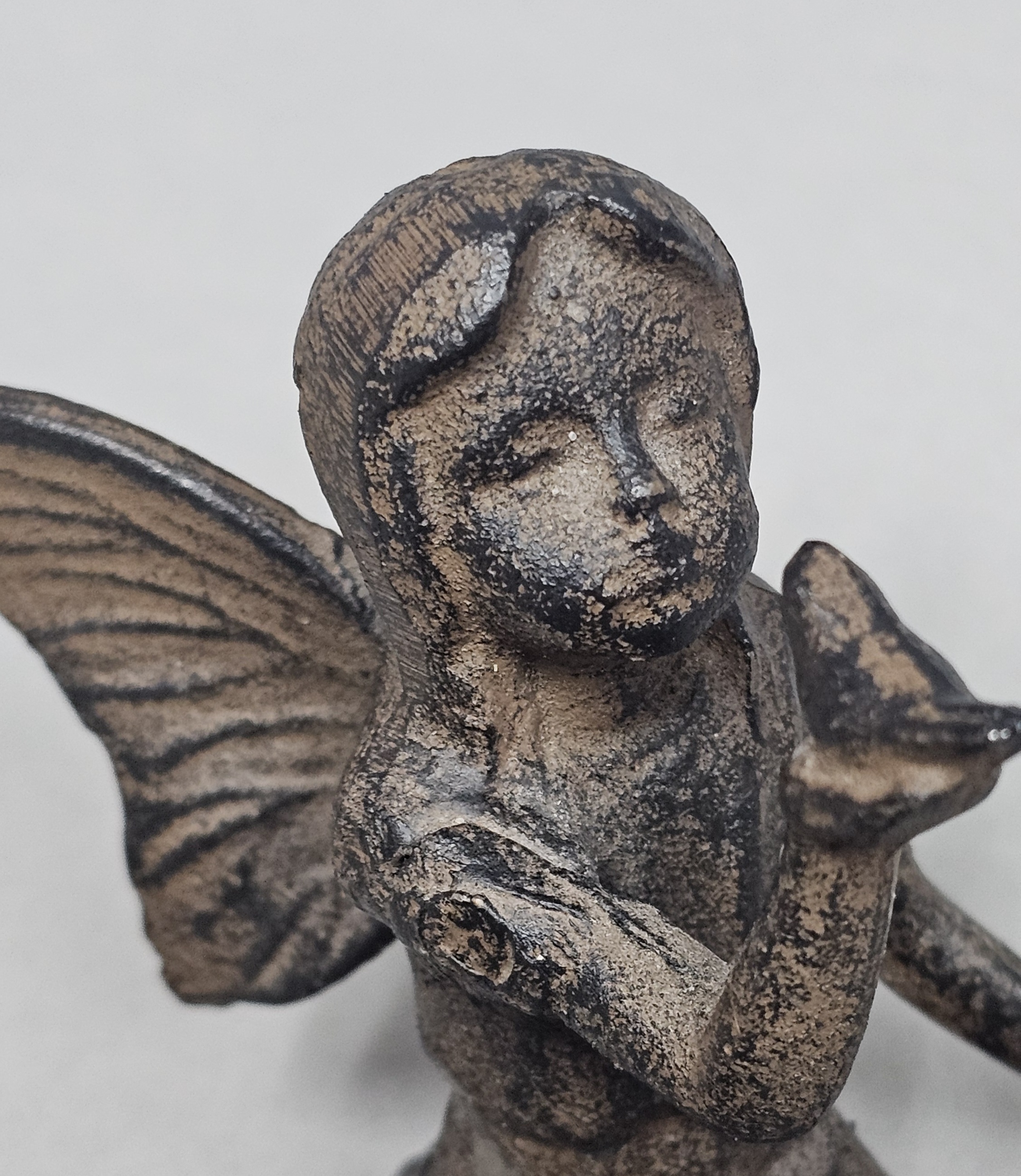 Cast Iron Kneeling Fairy Figurine