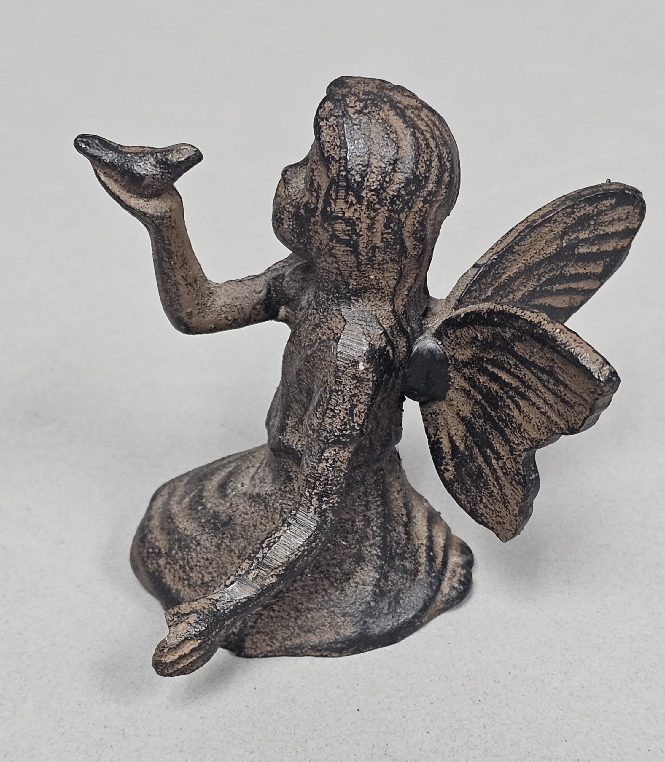 Cast Iron Kneeling Fairy Figurine