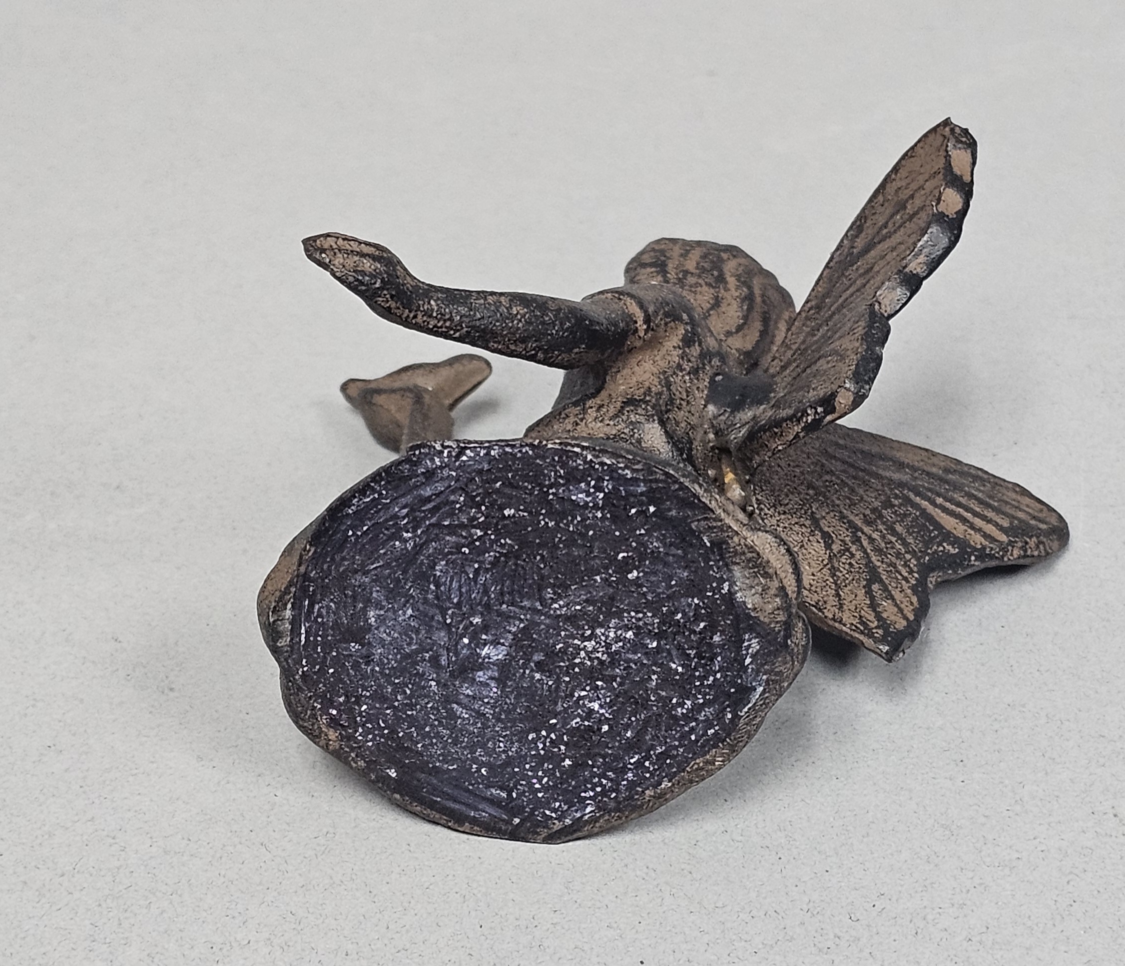 Cast Iron Kneeling Fairy Figurine