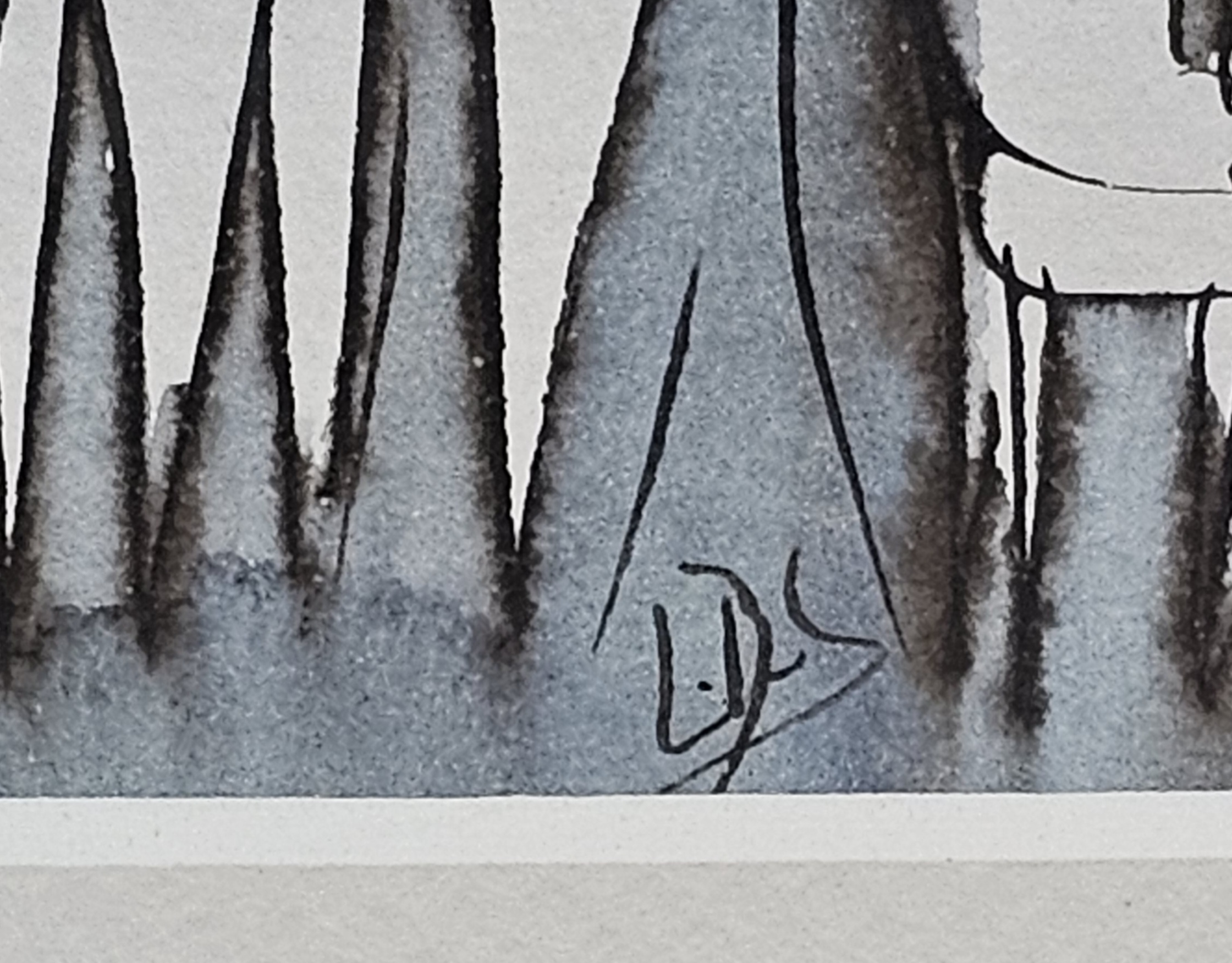 Lionel Borla Jazz in Blue Ink Drawing