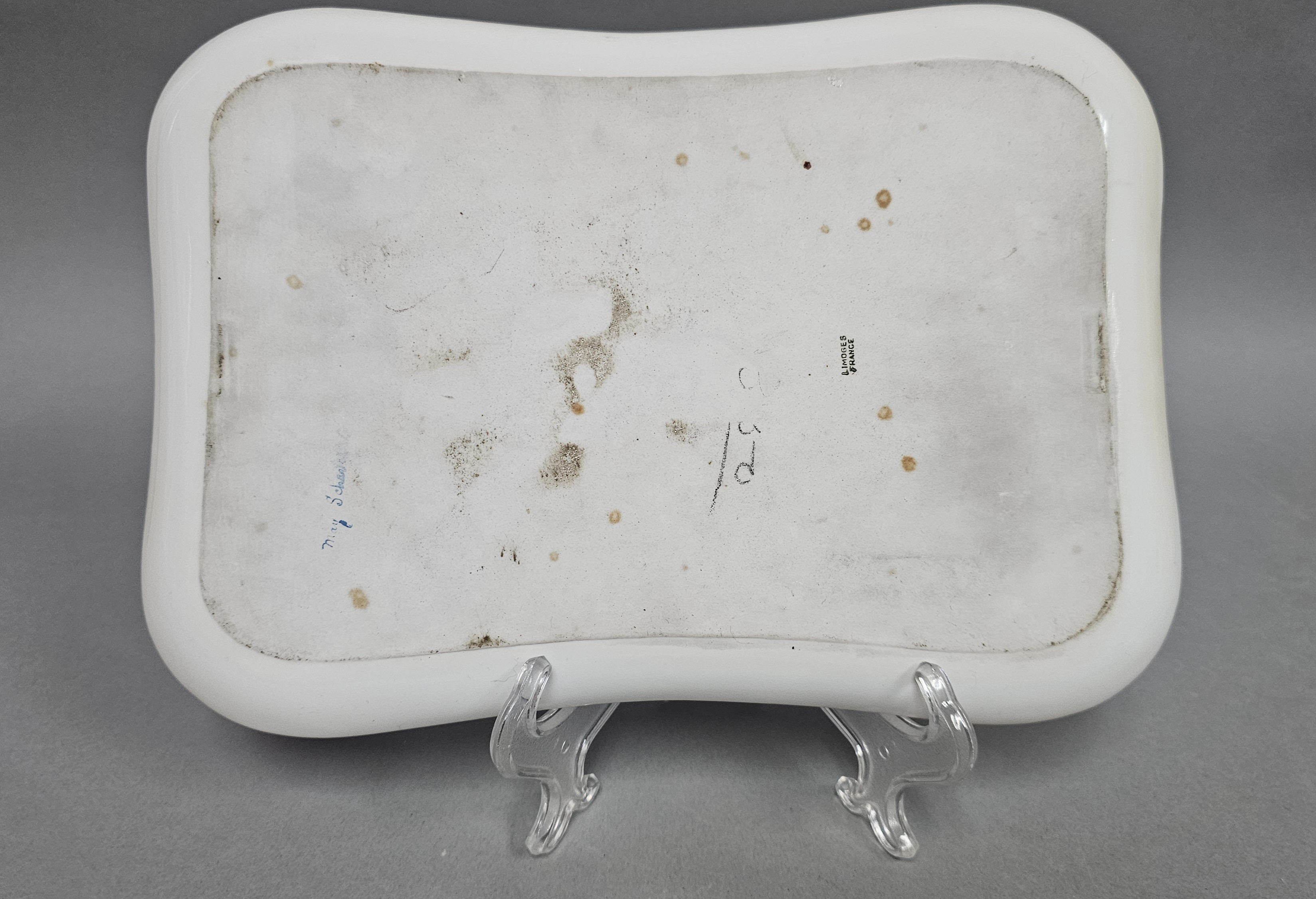 Limoges Porcelain Hand-Painted Forget-Me-Not Trays
