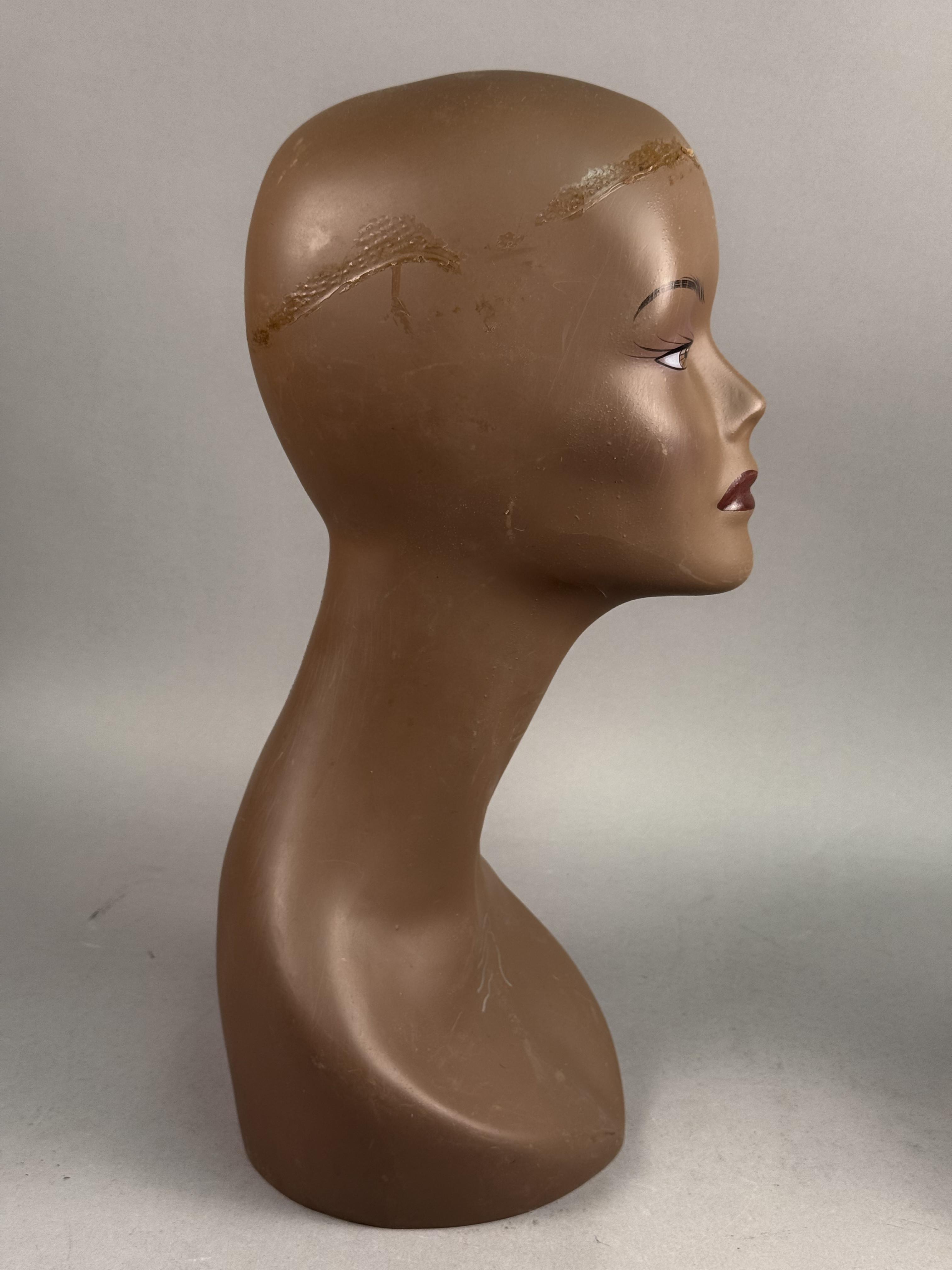 Stylized Molded Plastic Mannequin Head Bust