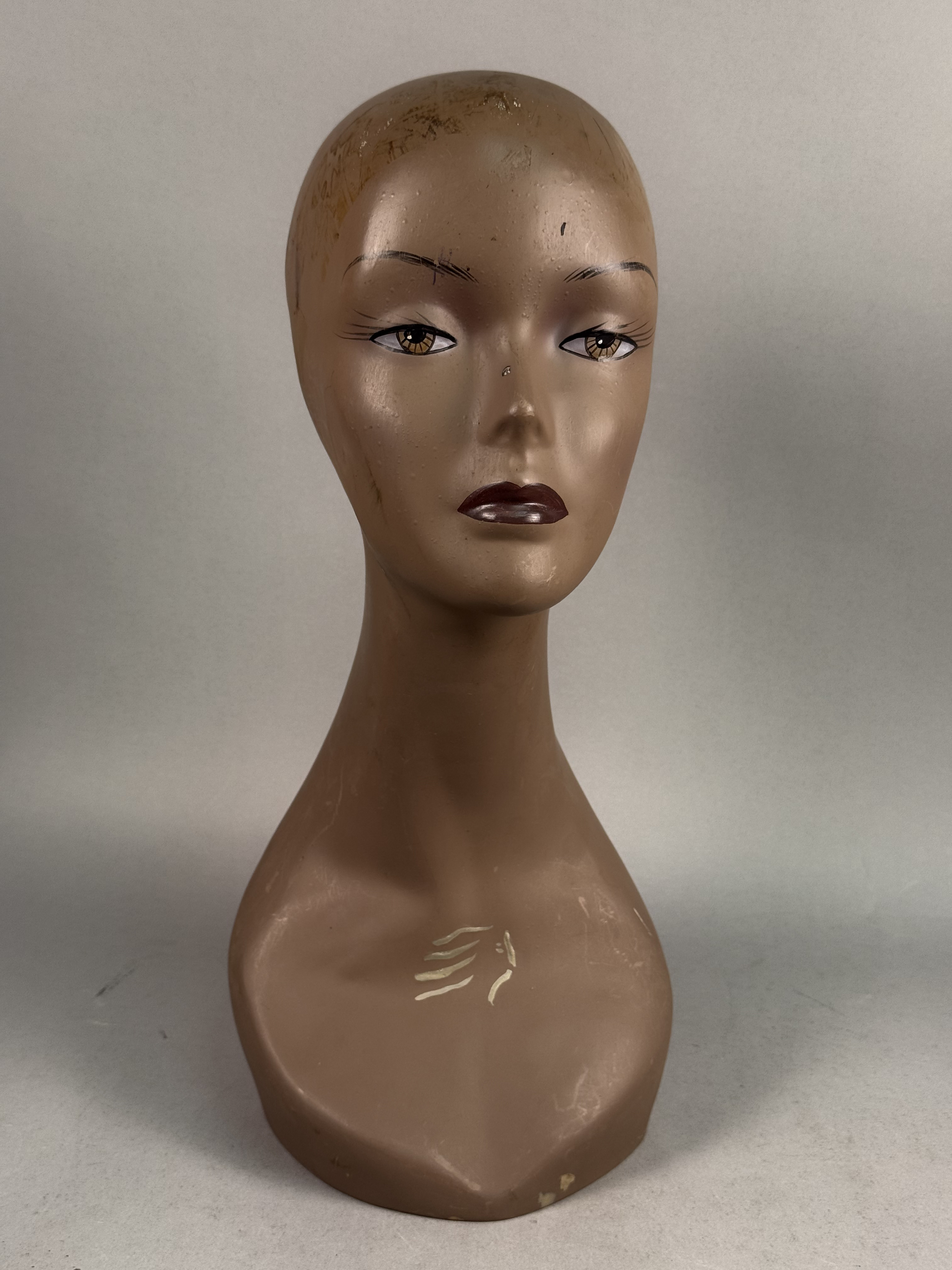 Painted Composition Elongated Mannequin Head